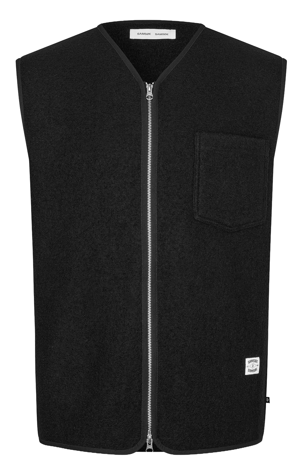 Veste sans manches droit en laine SAMSOE SAMSOE Black