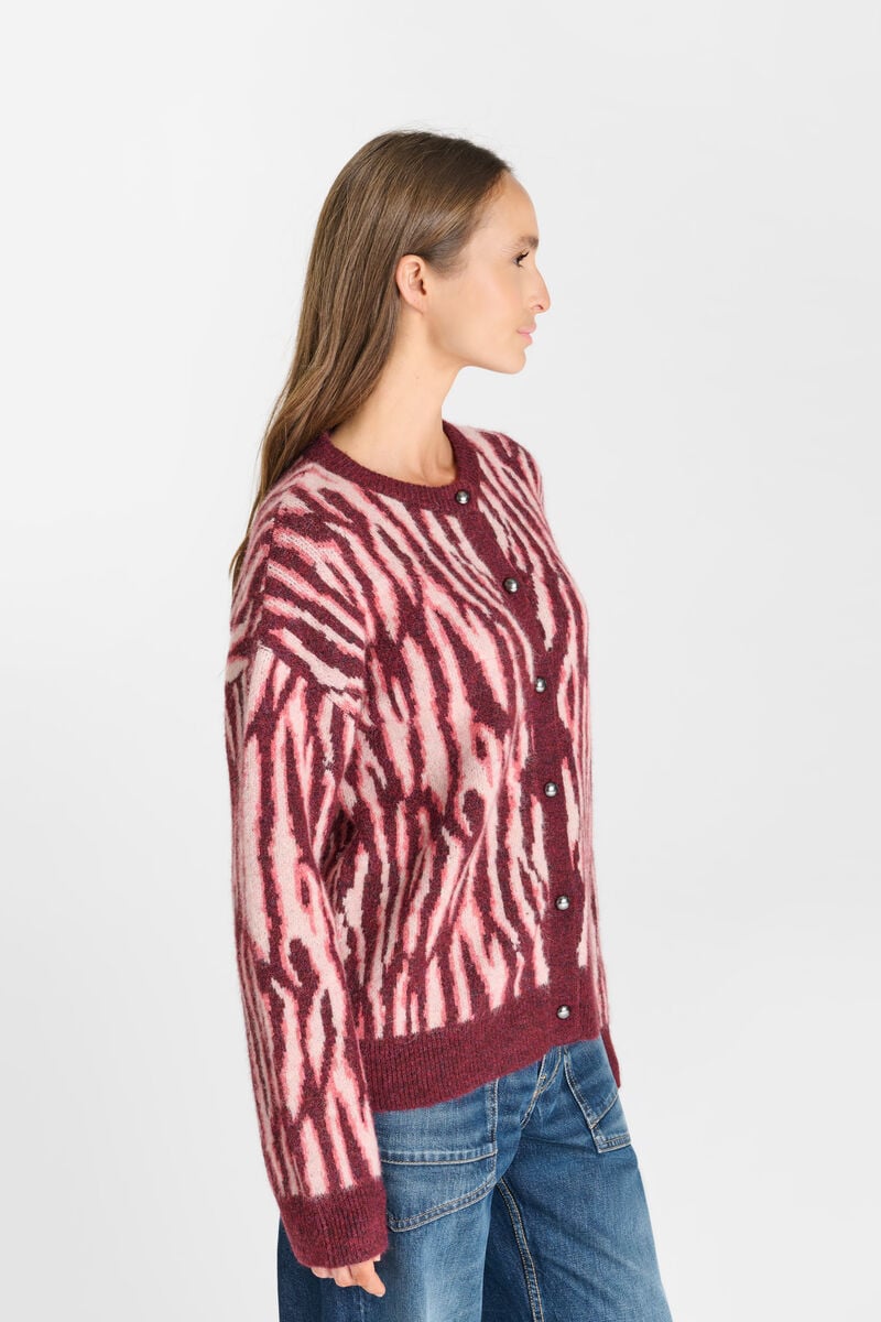 Zebra cardigan LE TEMPS DES CERISES Pink