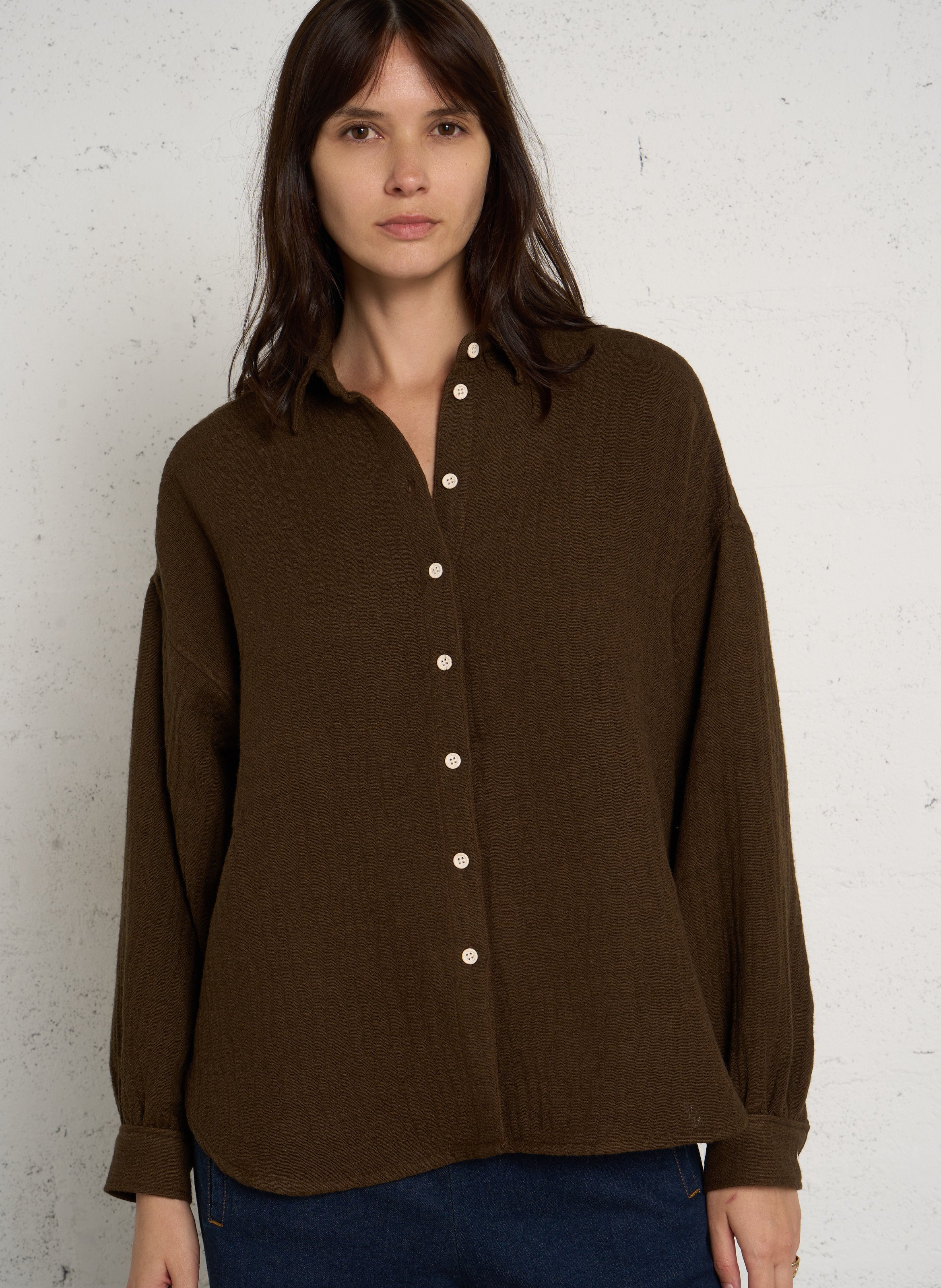 Straight-cut cotton-blend shirt with classic collar HOD PARIS