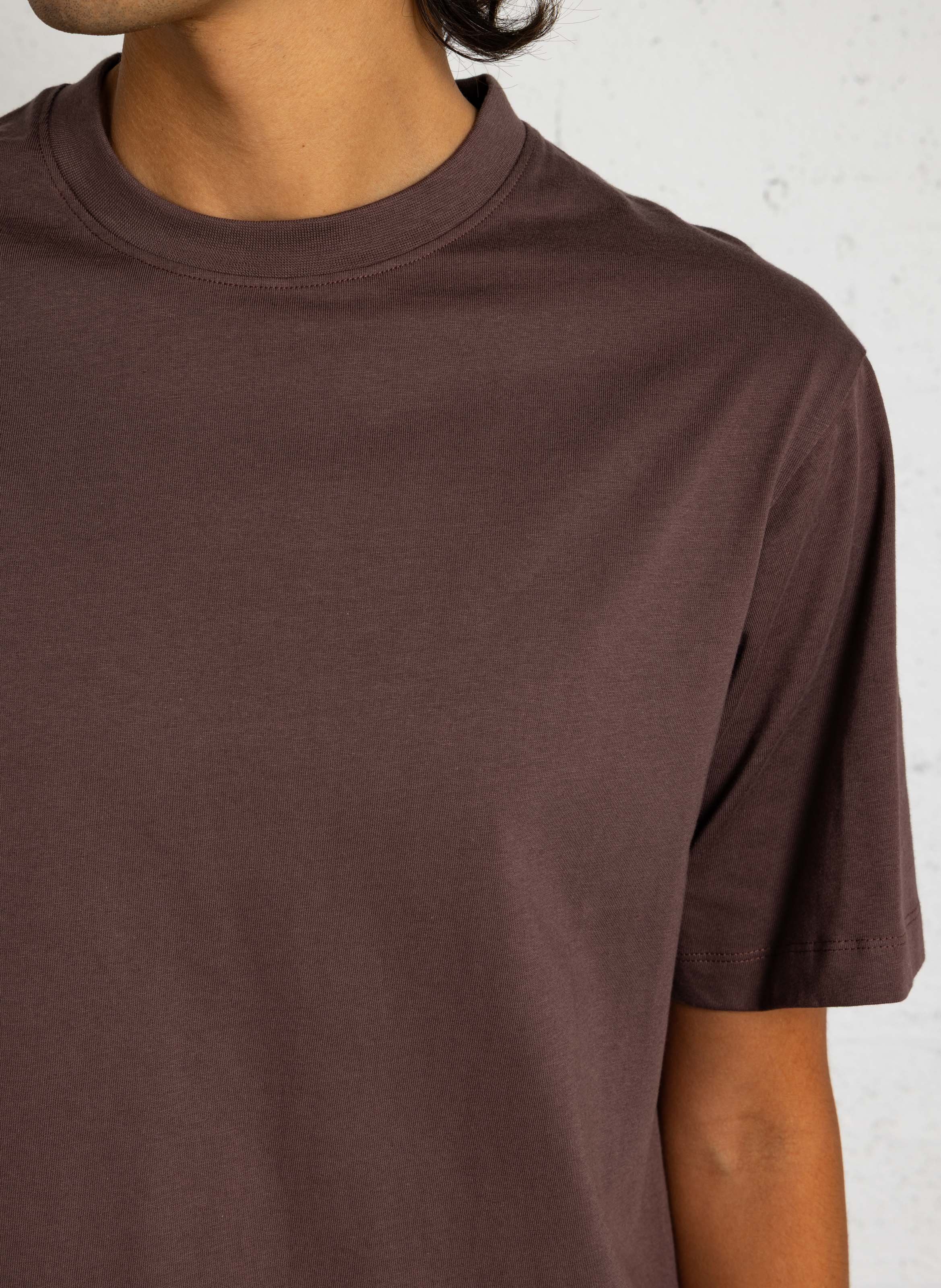 Tee-shirt oversize col rond en coton biologique MINIMUM Marron