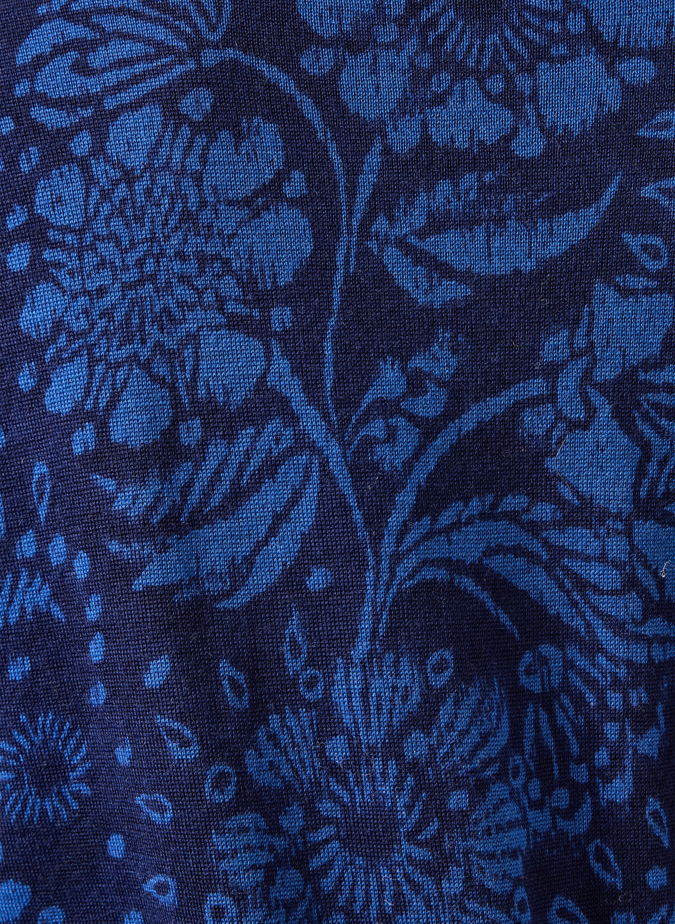 Short printed floral wool sweater LA FEE MARABOUTEE Blue