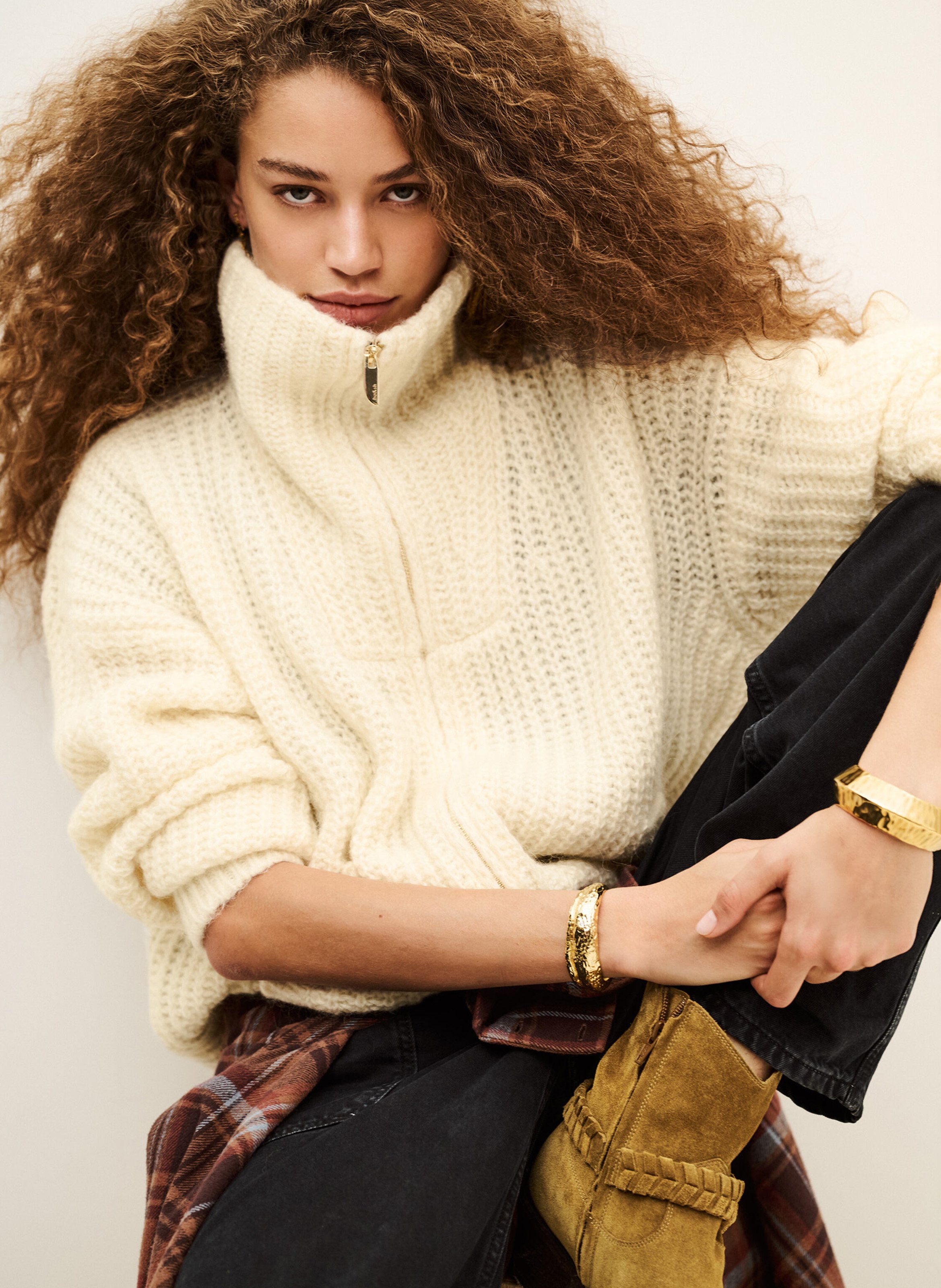 Cardigan ample en laine mélangée | Beige BA&SH Femme