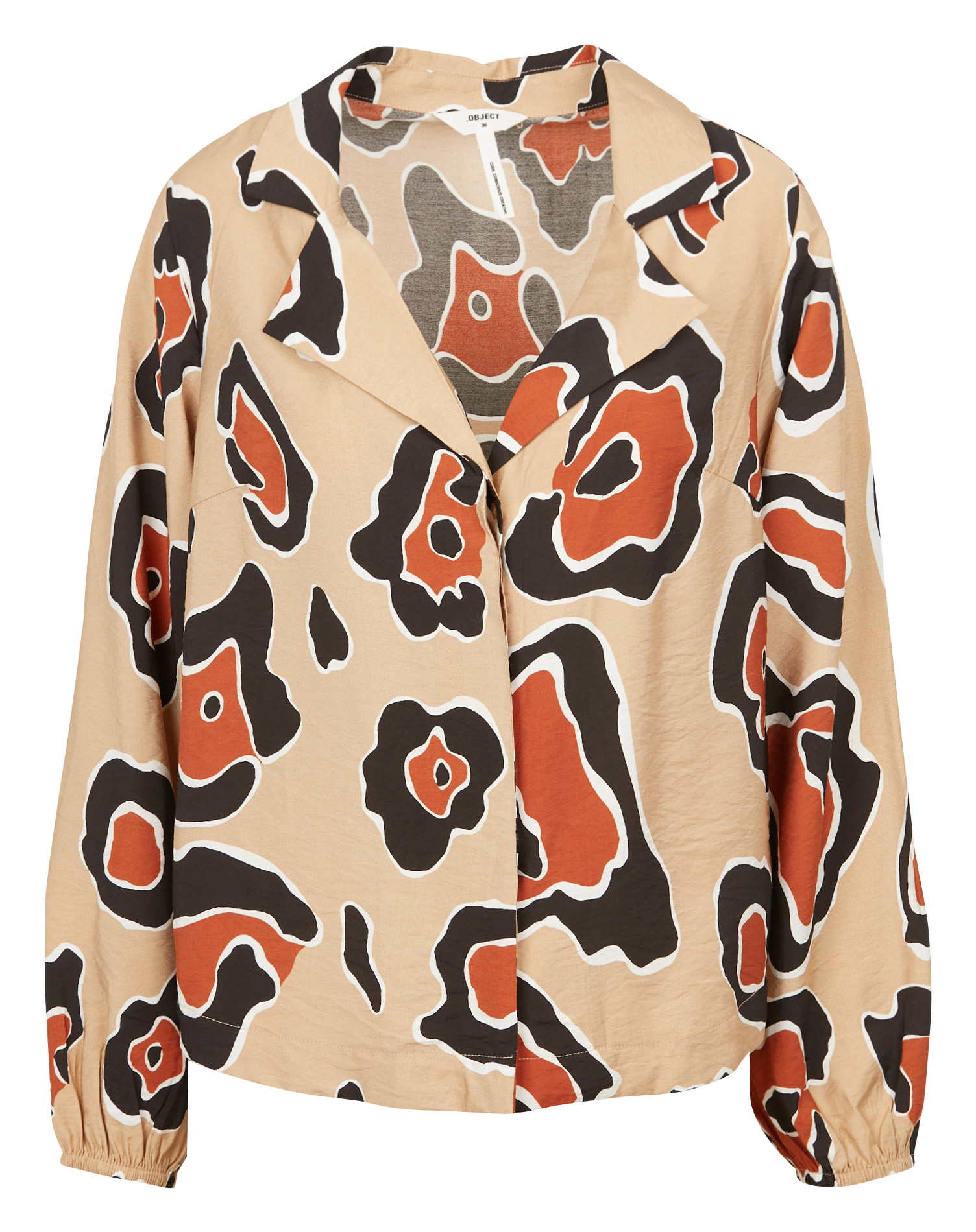 Chemise col V imprimée  OBJECT Marron