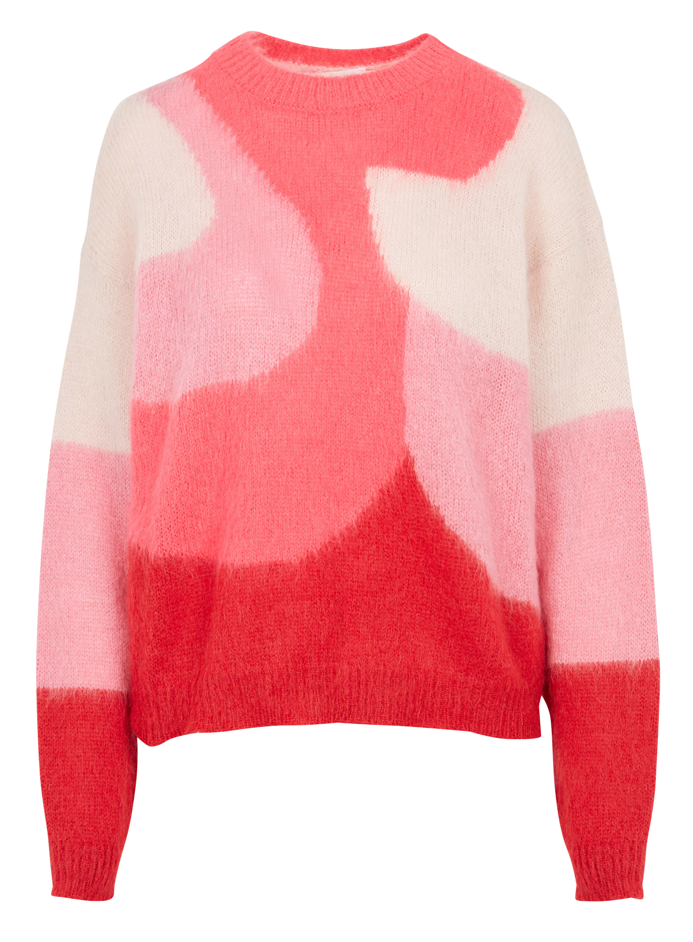 Round-neck mixed-knit jacquard jumper INDEE Pink