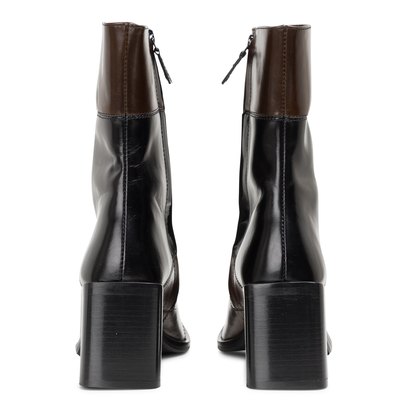 Bottines en cuir Noir