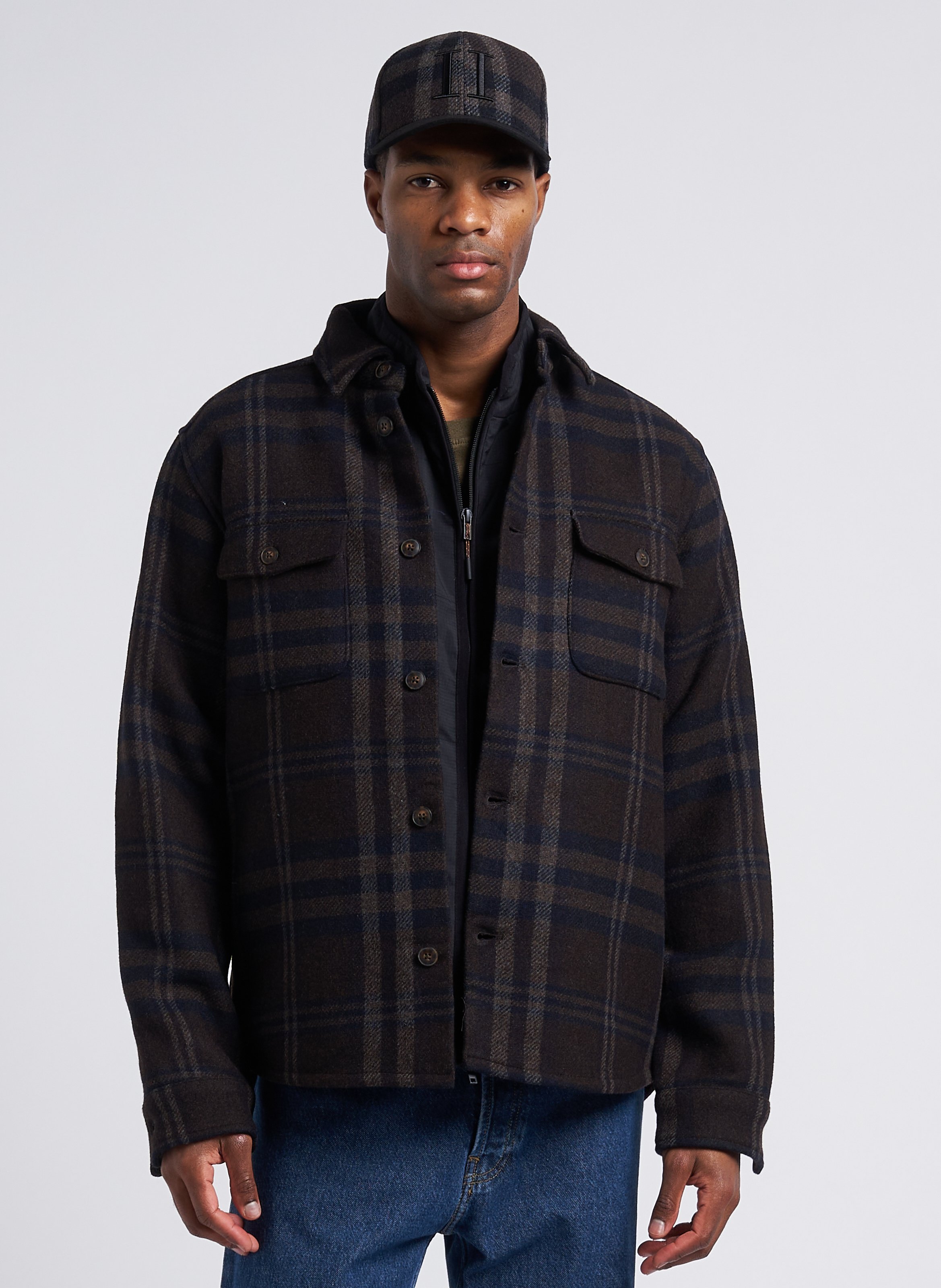 Surchemise col classique en laine mélangée LES DEUX Marron