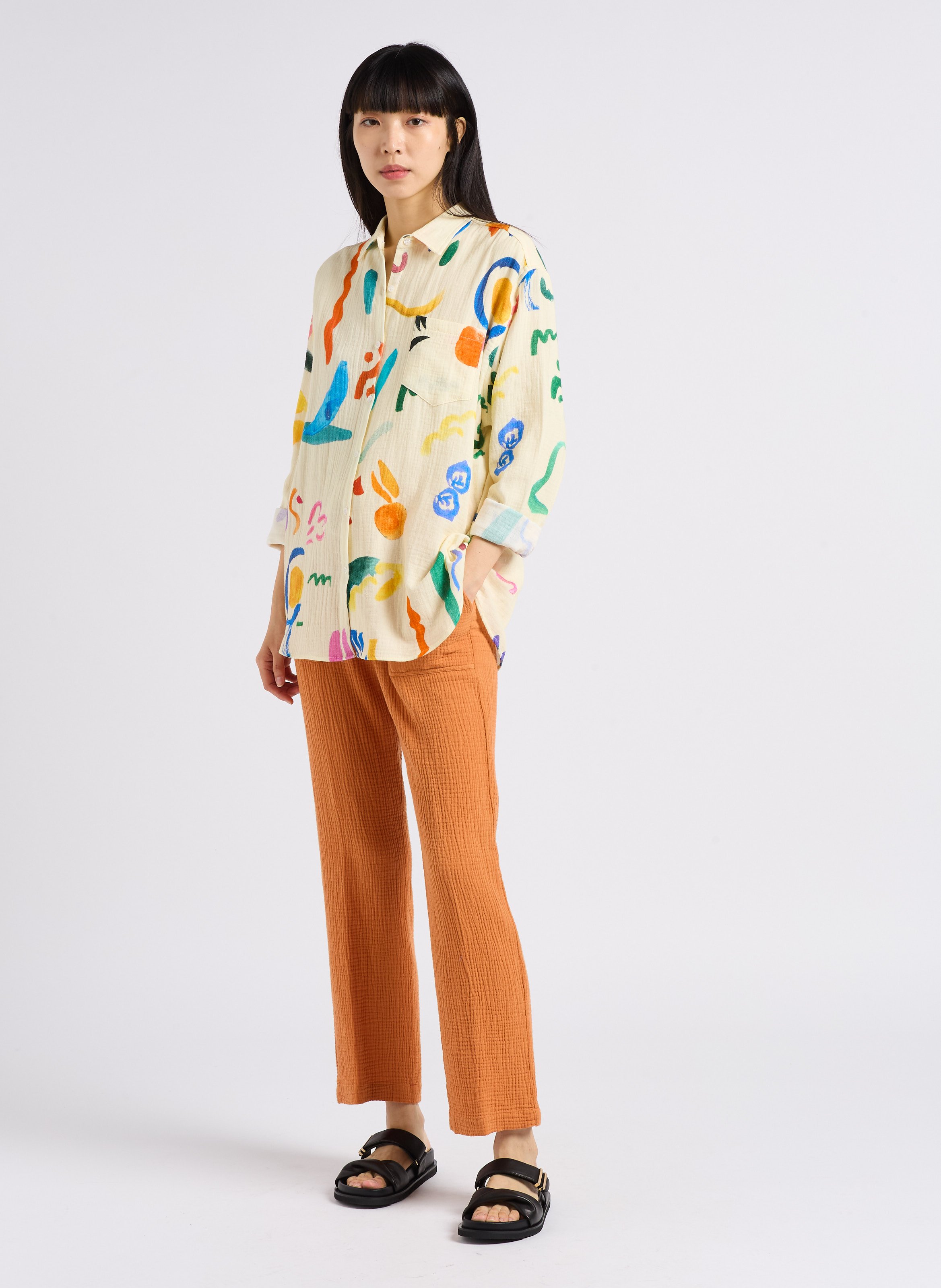 Pantalon droit en coton - Look 4