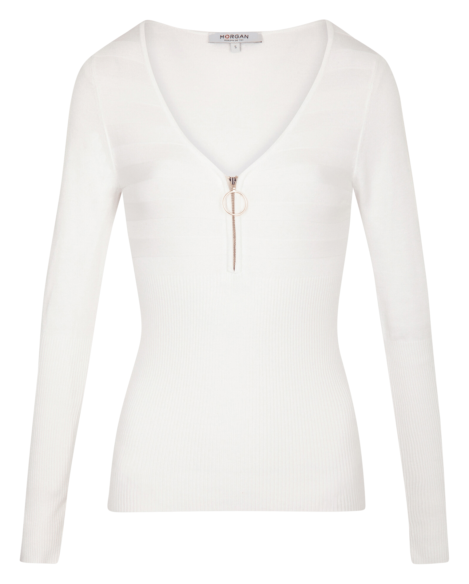 Zipped V-neck jumper MORGAN