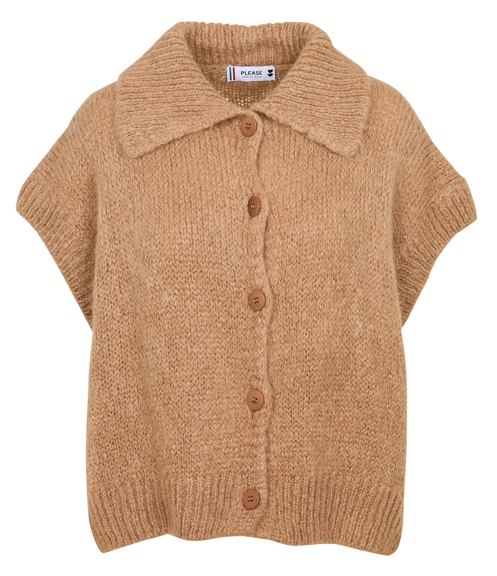 Strickjacke mit klassischem Kragen PLEASE Braun