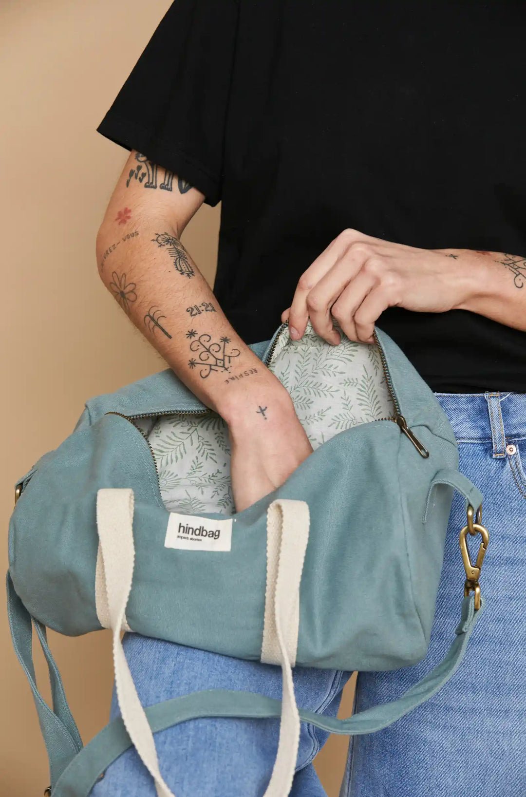 Cotton weekend bag HINDBAG Green