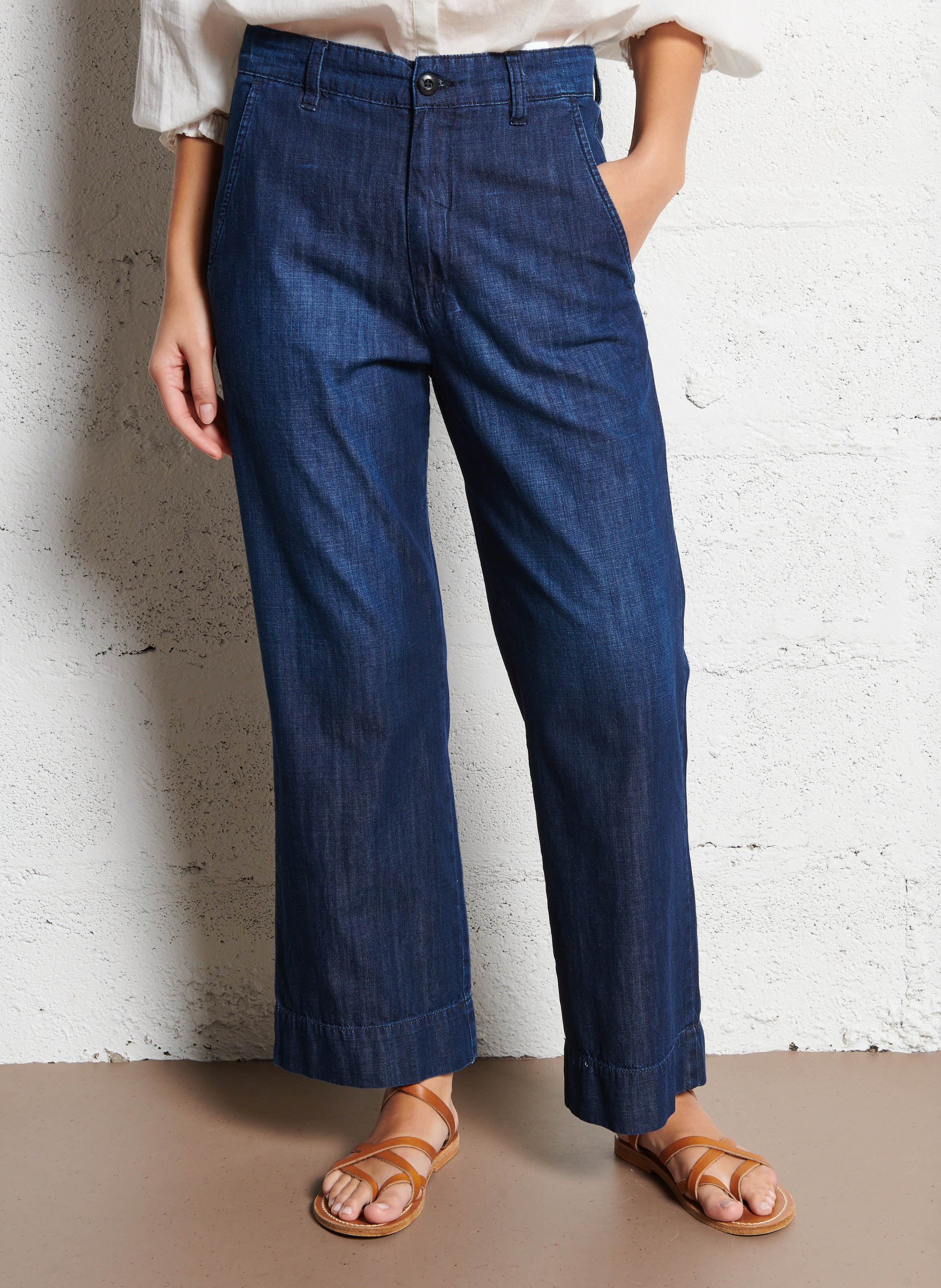 Cotton straight jeans ACQUAVERDE Blue