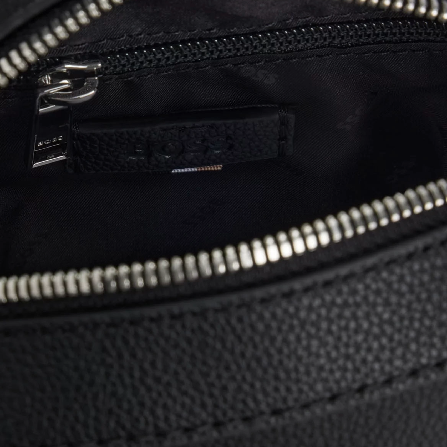 Grained faux leather messenger bag BOSS Black