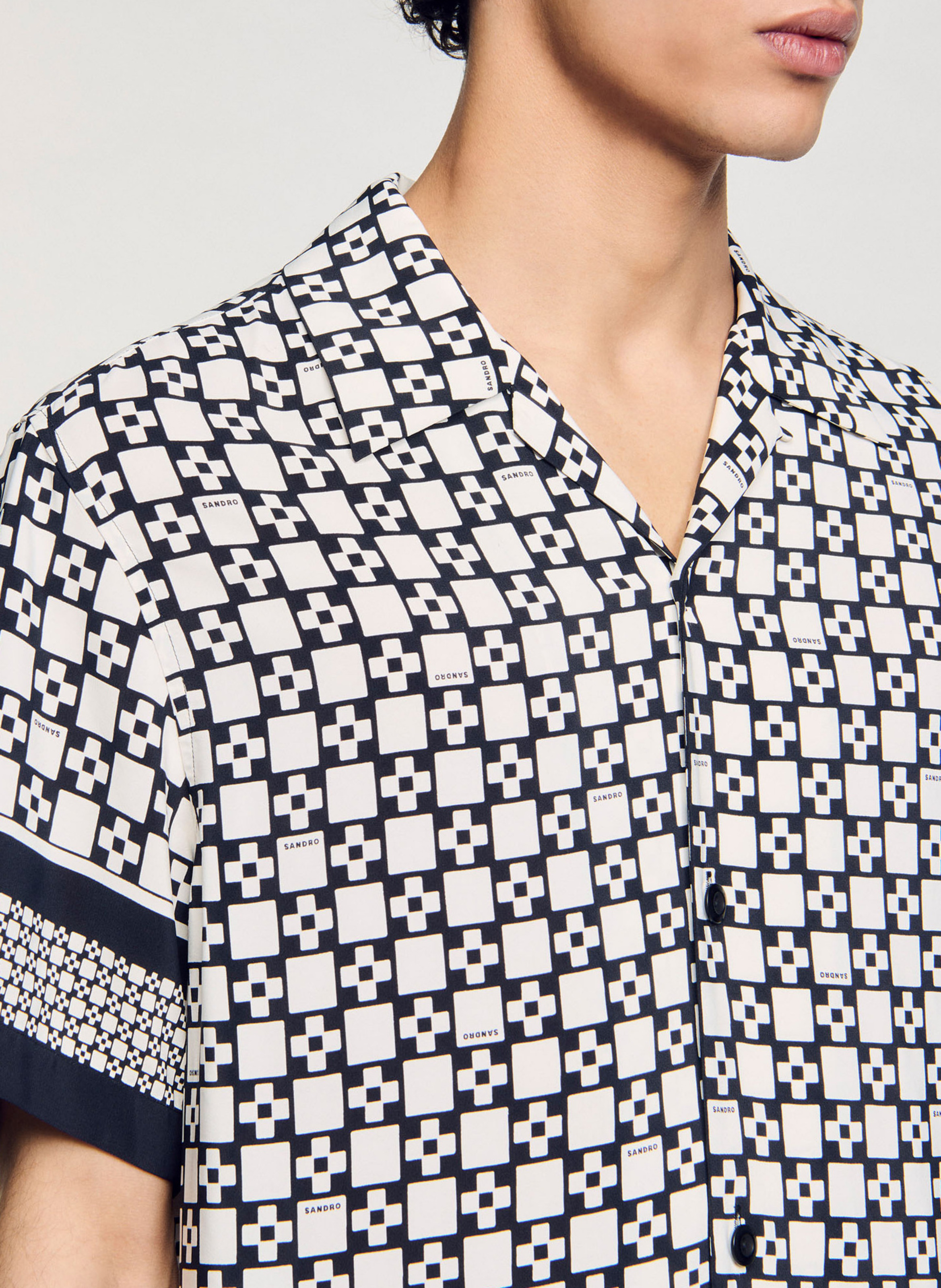 Chemisier droit imprimé SANDRO Noir