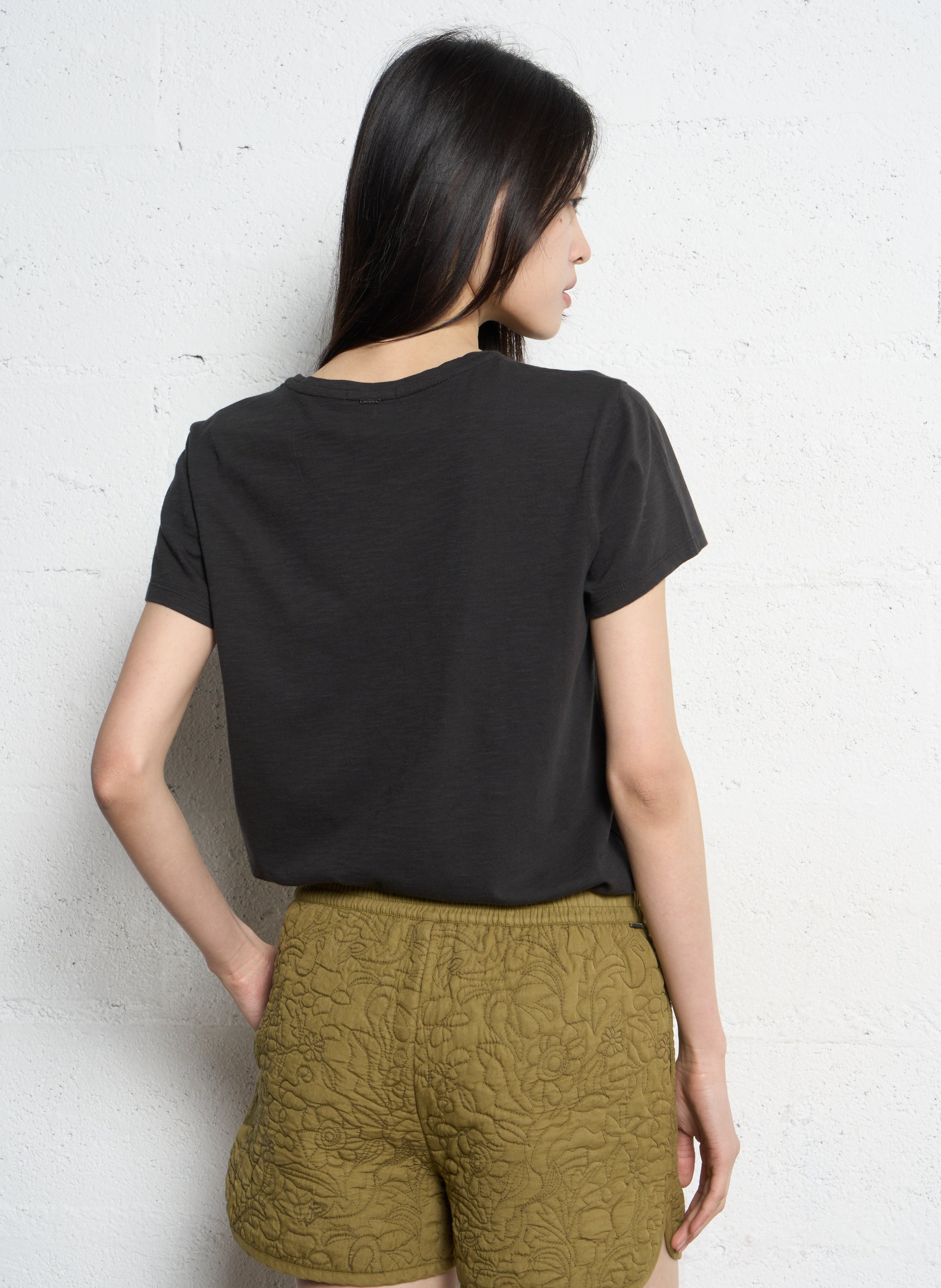 Tee-shirt col rond en coton IKKS Gris