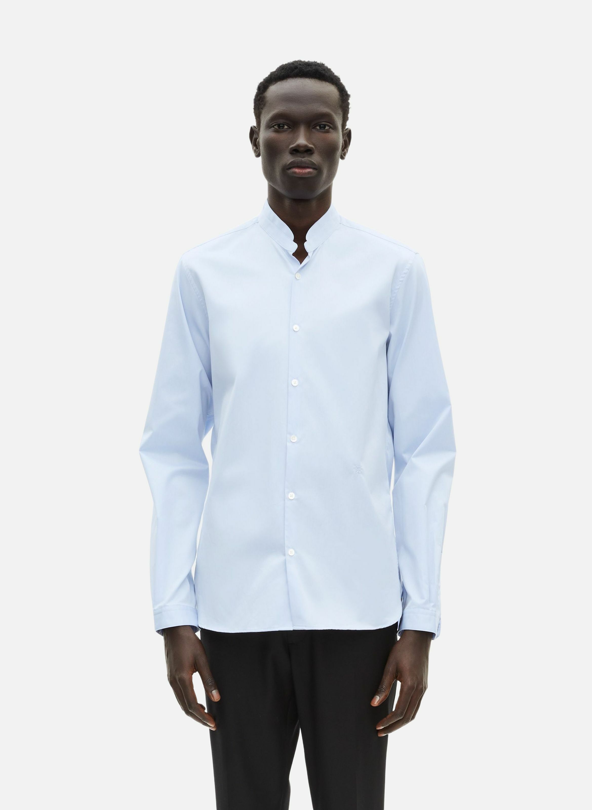Cotton shirt with officer collar THE KOOPLES Blue