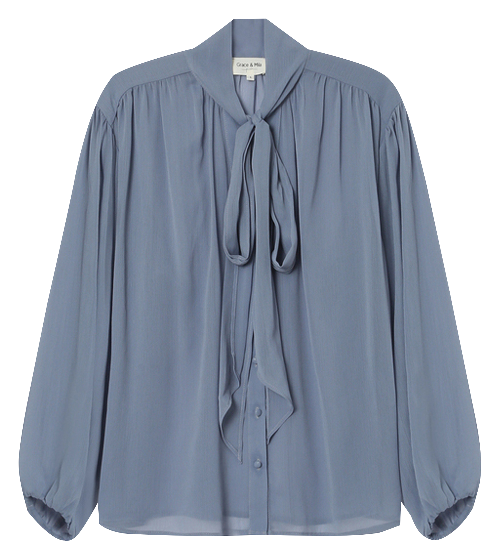 Blouse à col lavallière  GRACE ET MILA Bleu