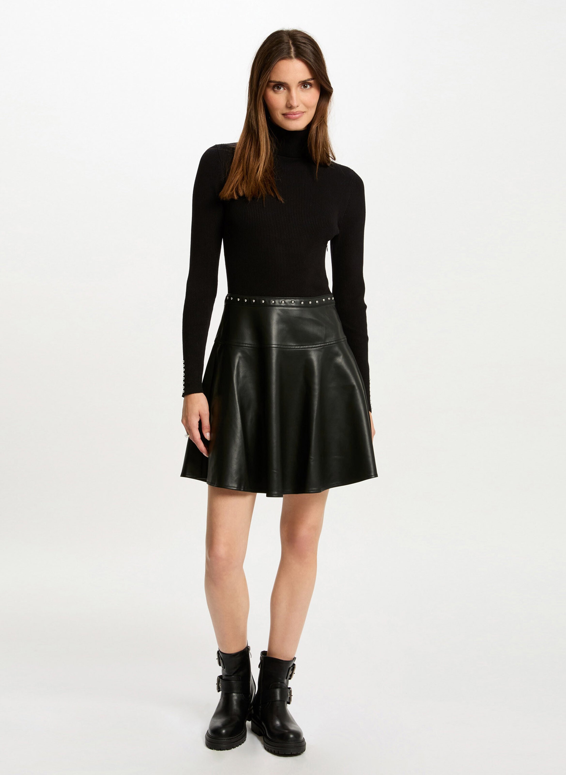 Robe courte patineuse 2-en-1 MORGAN Noir