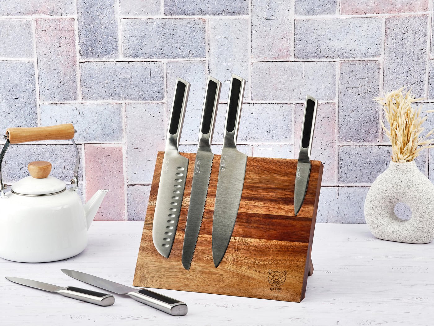 Loki Vantaa kitchen knife set - 7 pieces BJORN Black