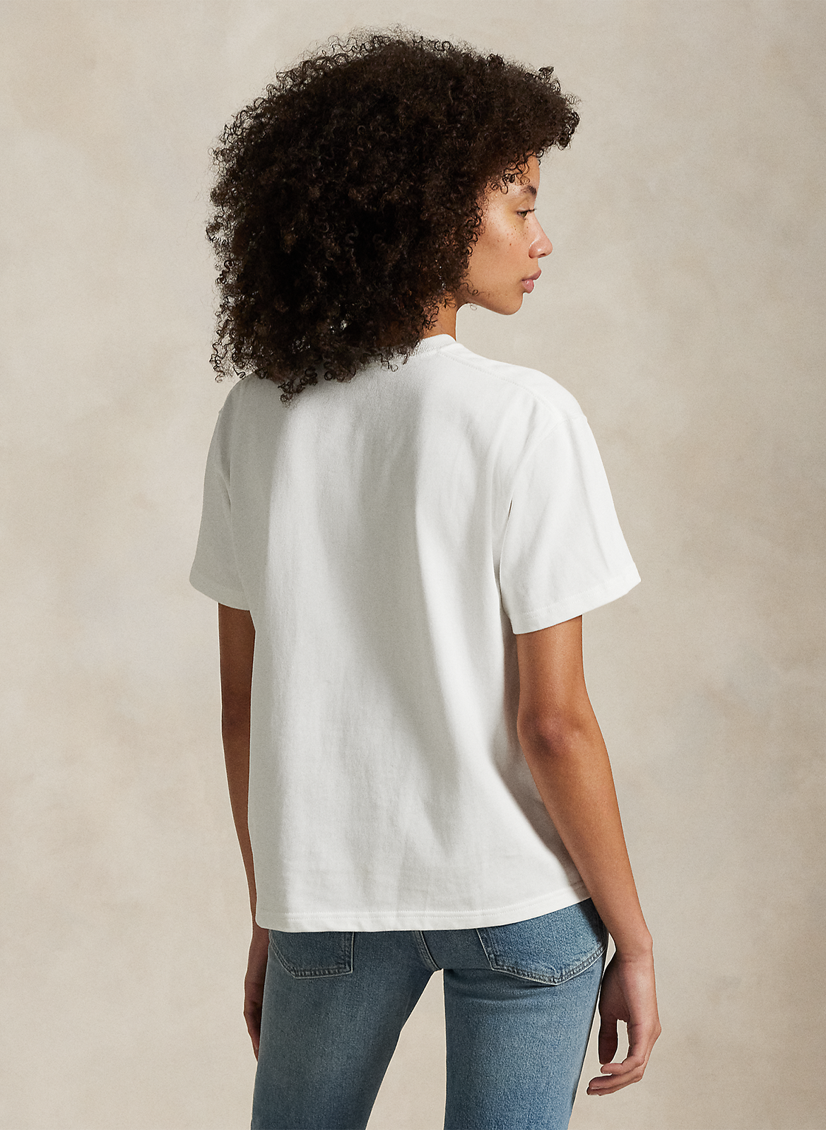 Tee-shirt col rond en coton POLO RALPH LAUREN Blanc