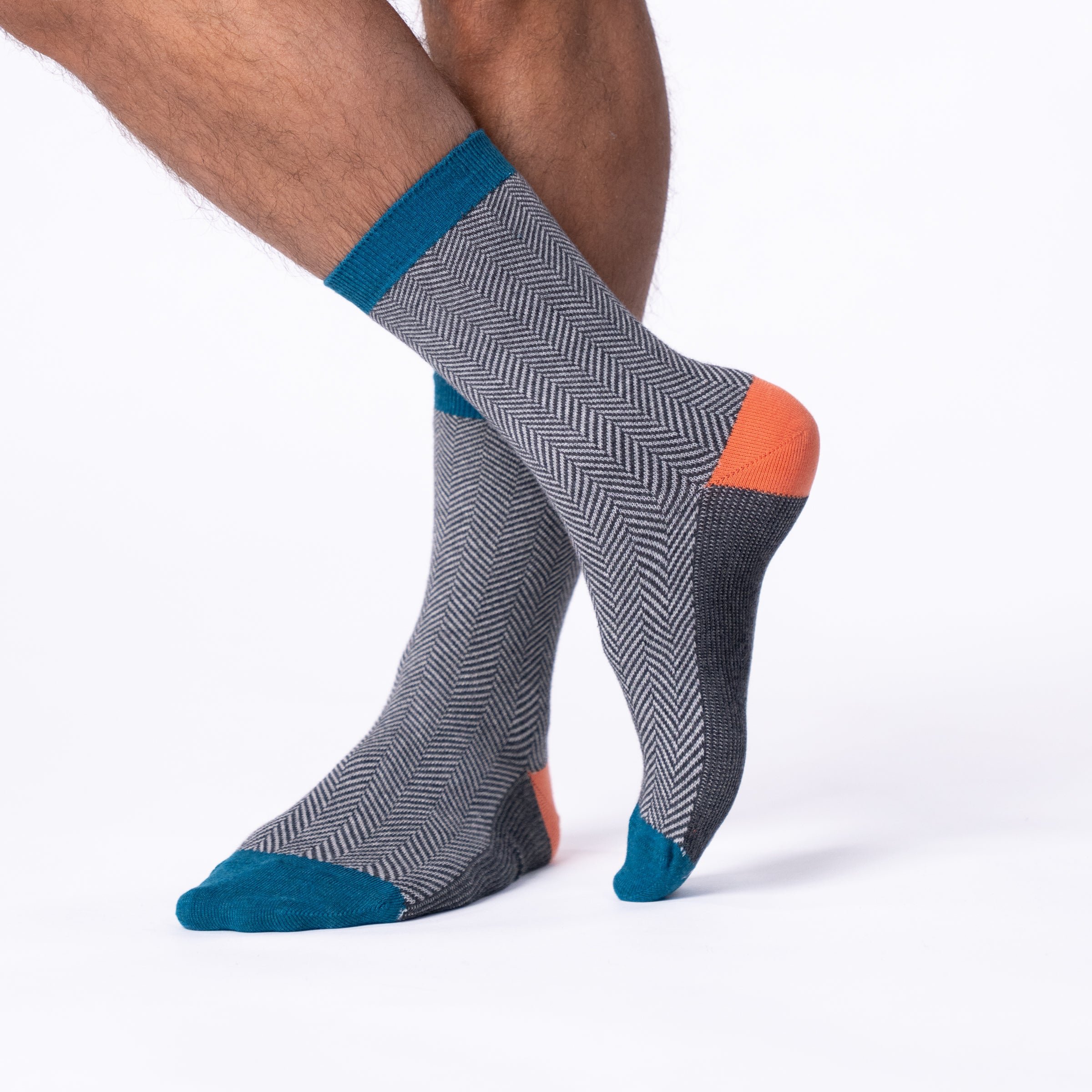 Combed cotton herringbone socks BILLYBELT Grey