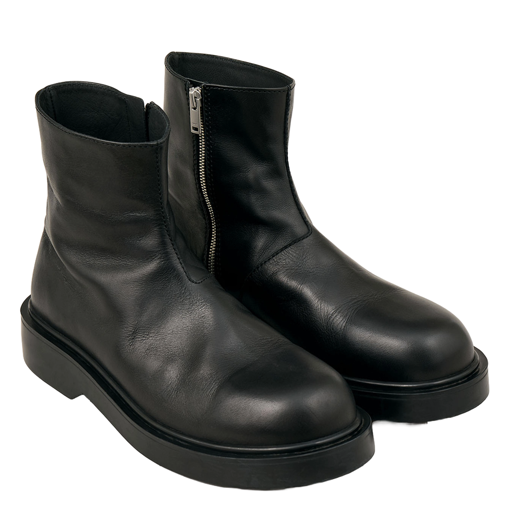 Effen leren laarzen SANDRO Zwart