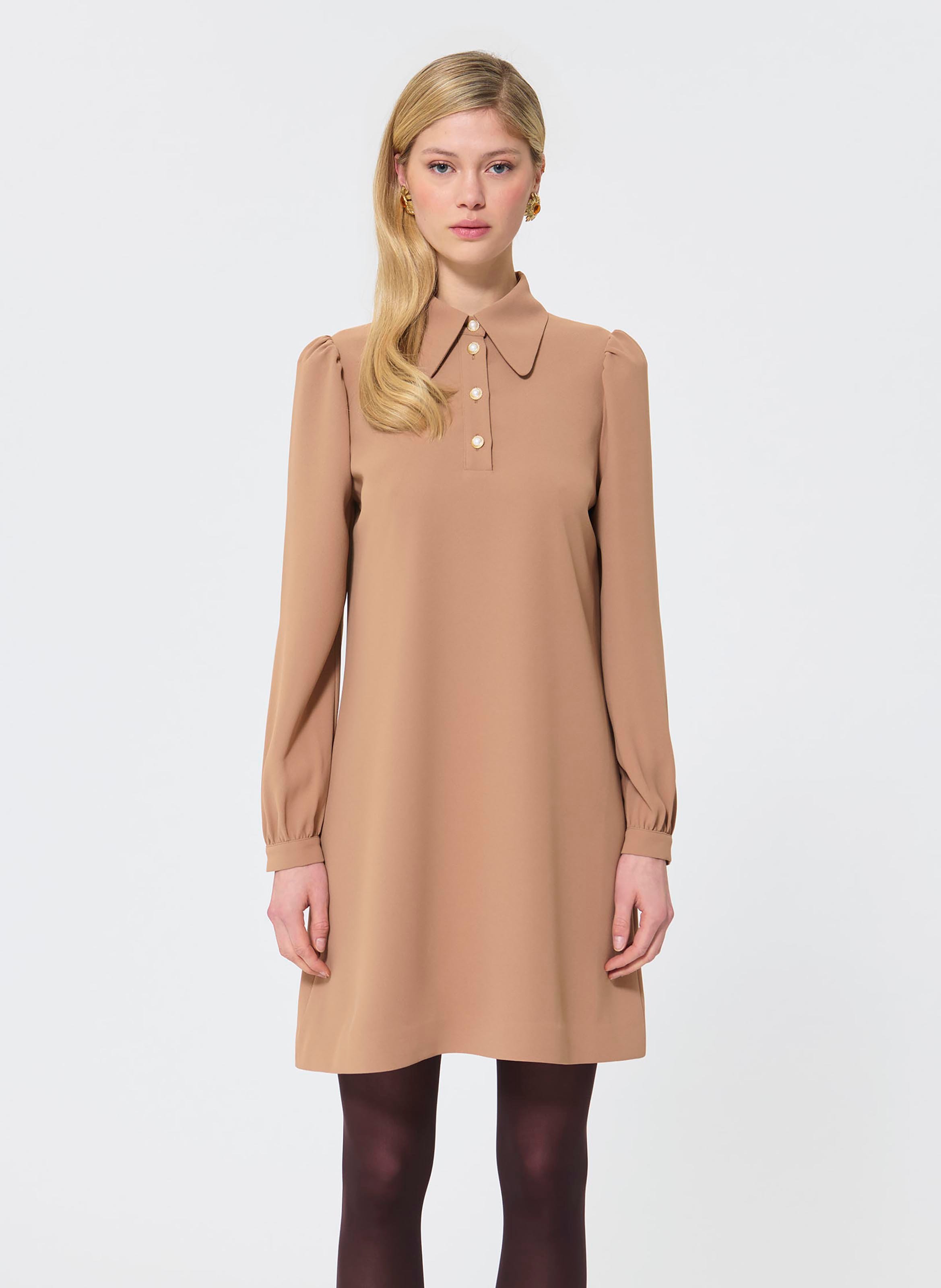 Robe courte col classique TARA JARMON Marron