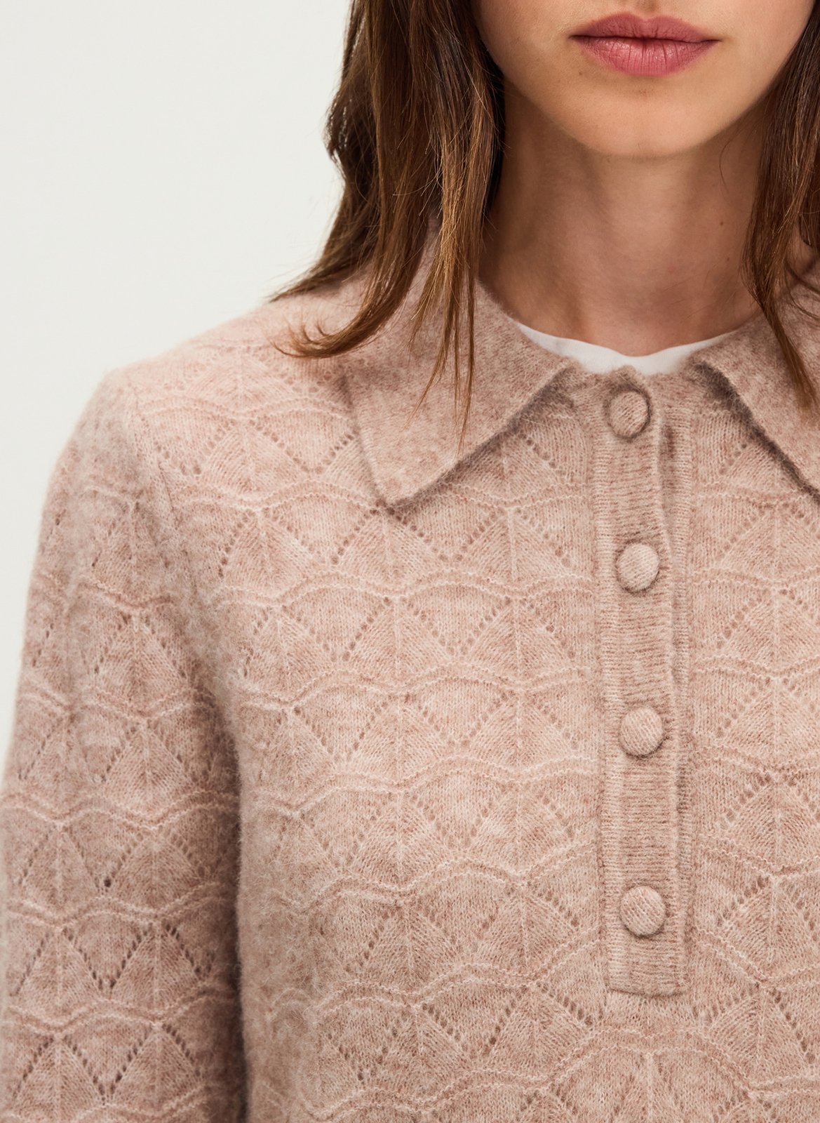 Pull col polo PABLO Beige