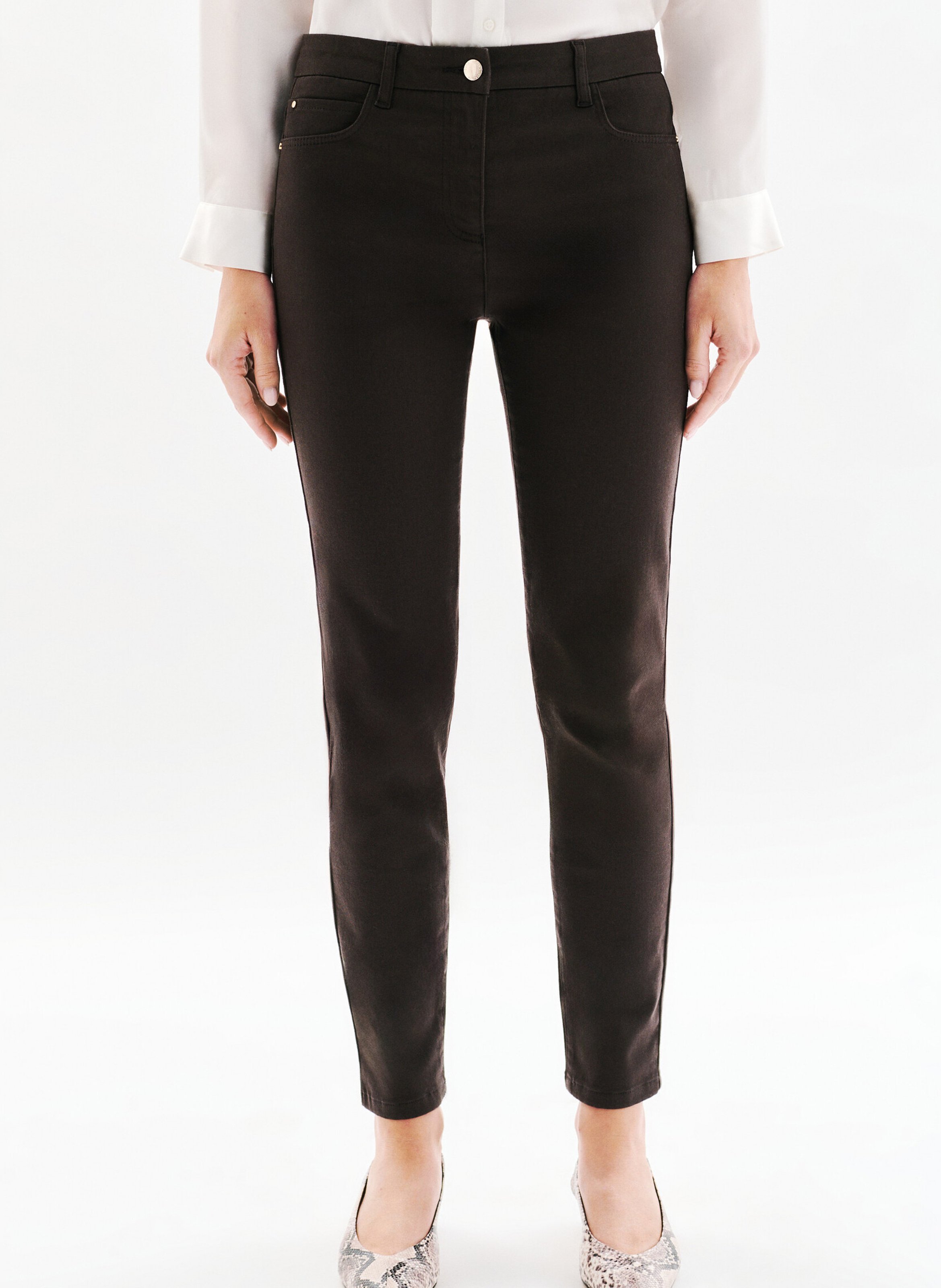 Slim-fit cotton-blend pants CAROLL