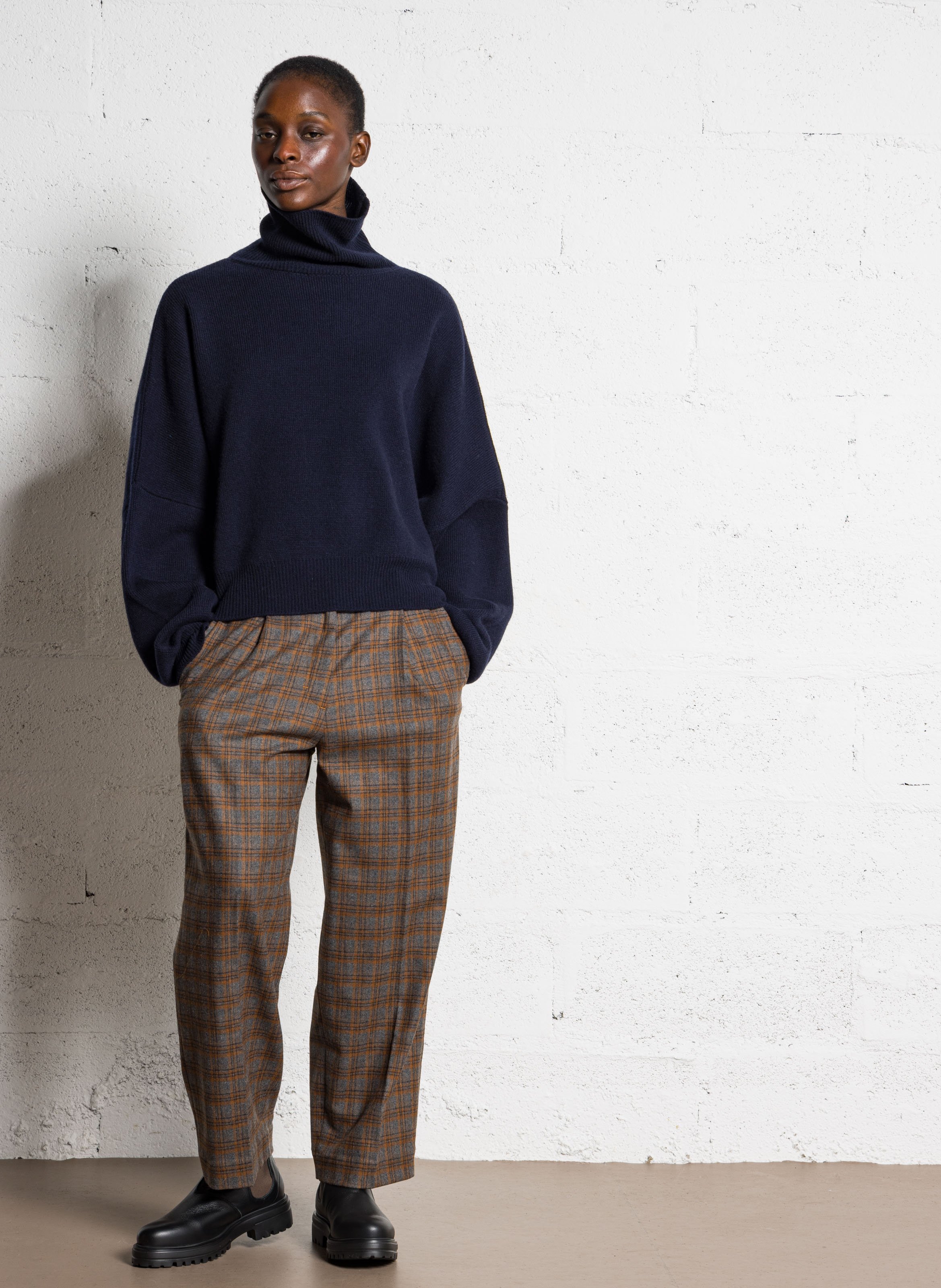 Oversized merino wool turtleneck BELLEPIECE Blue