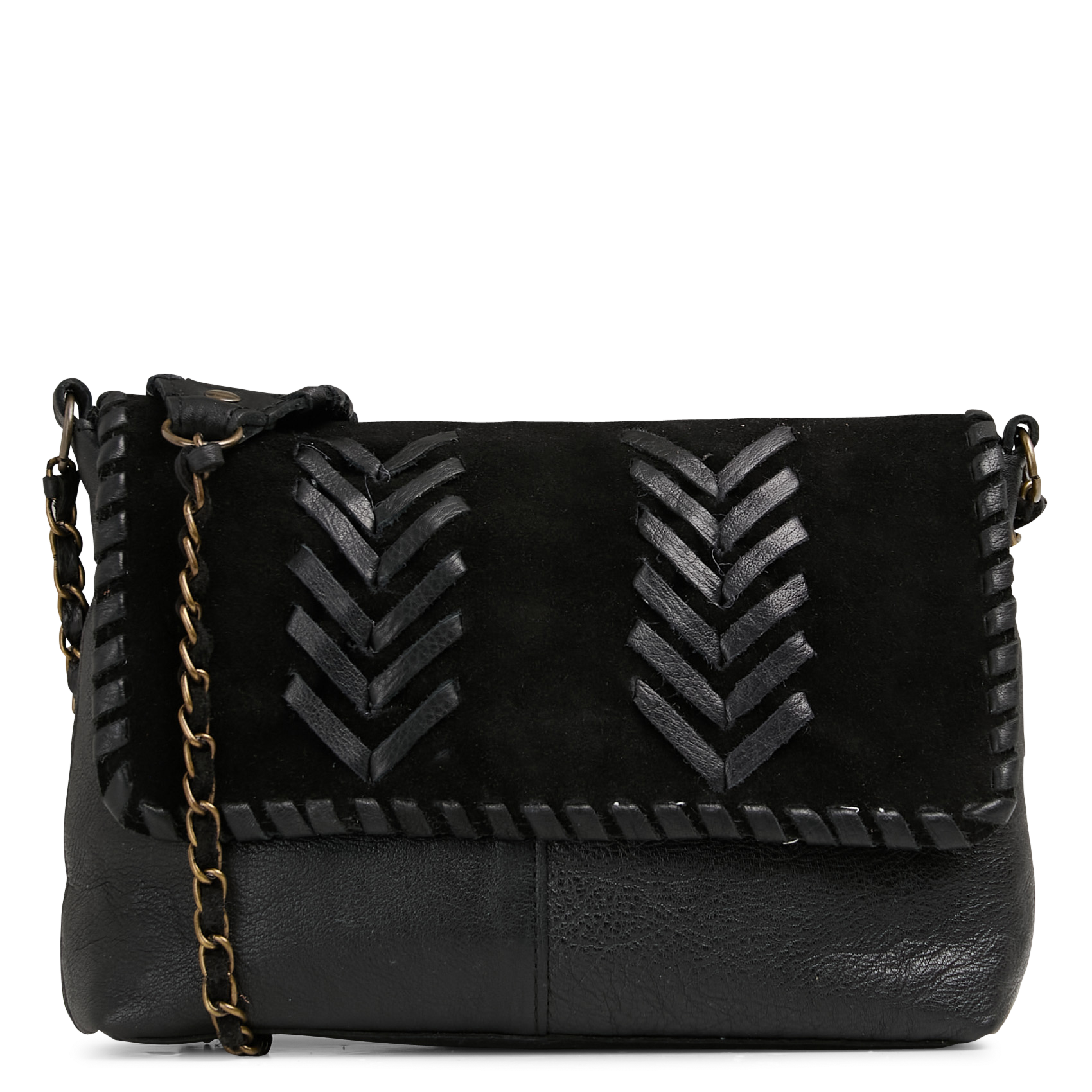 SAc bandoulière en cuir PIECES Noir