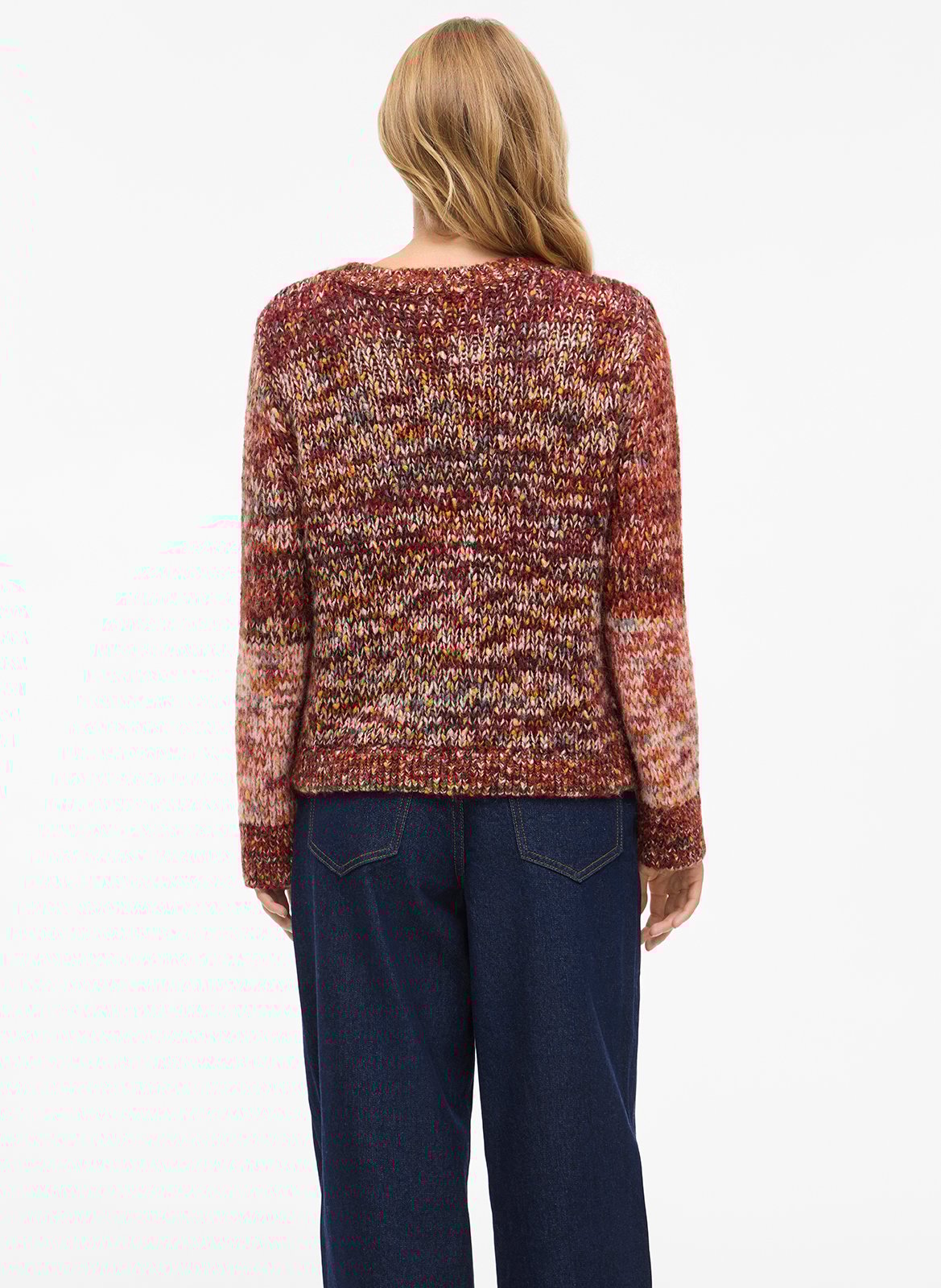 Pull droit col rond en maille VILA Prune