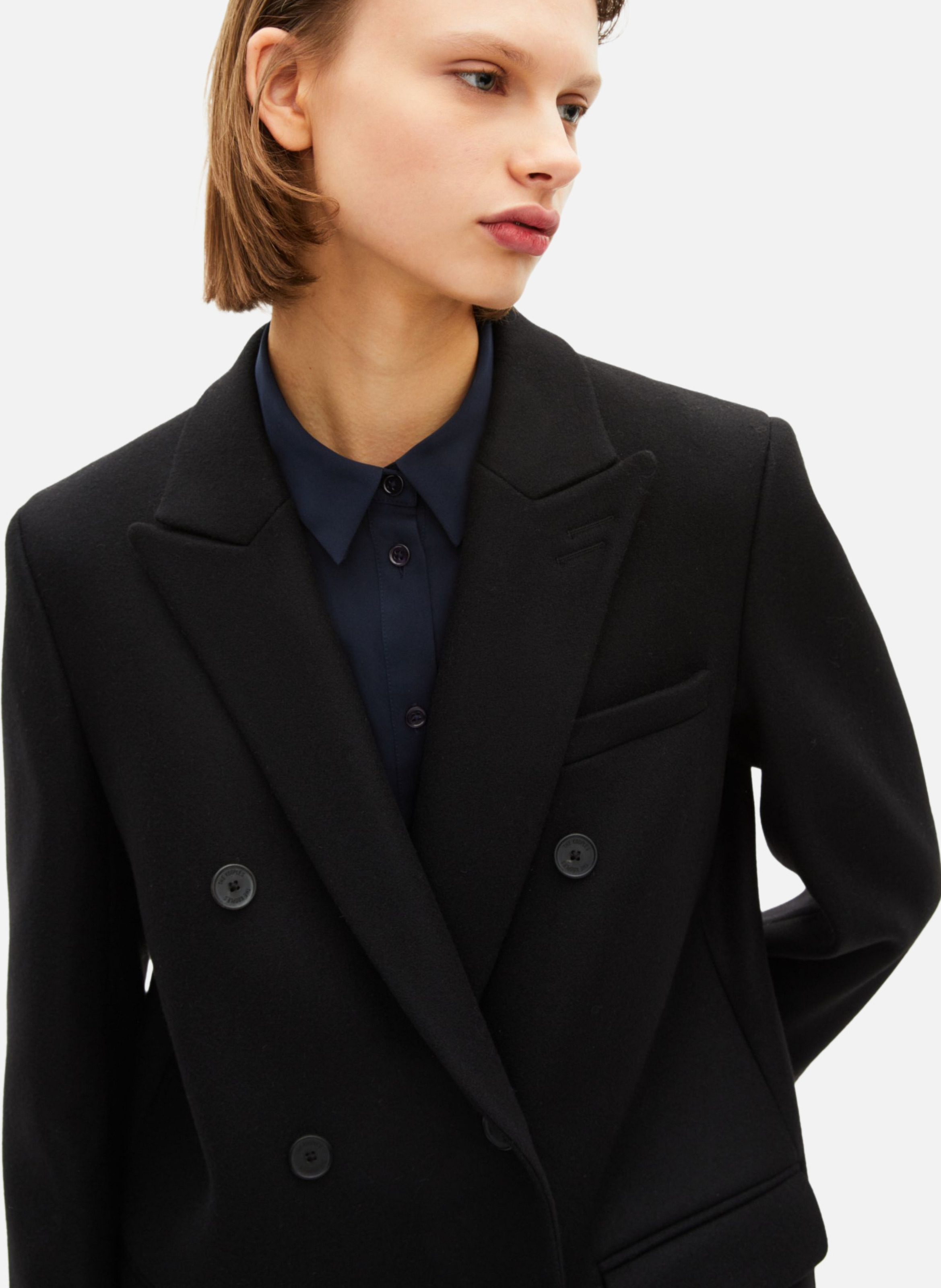 Long crossed coat THE KOOPLES Black