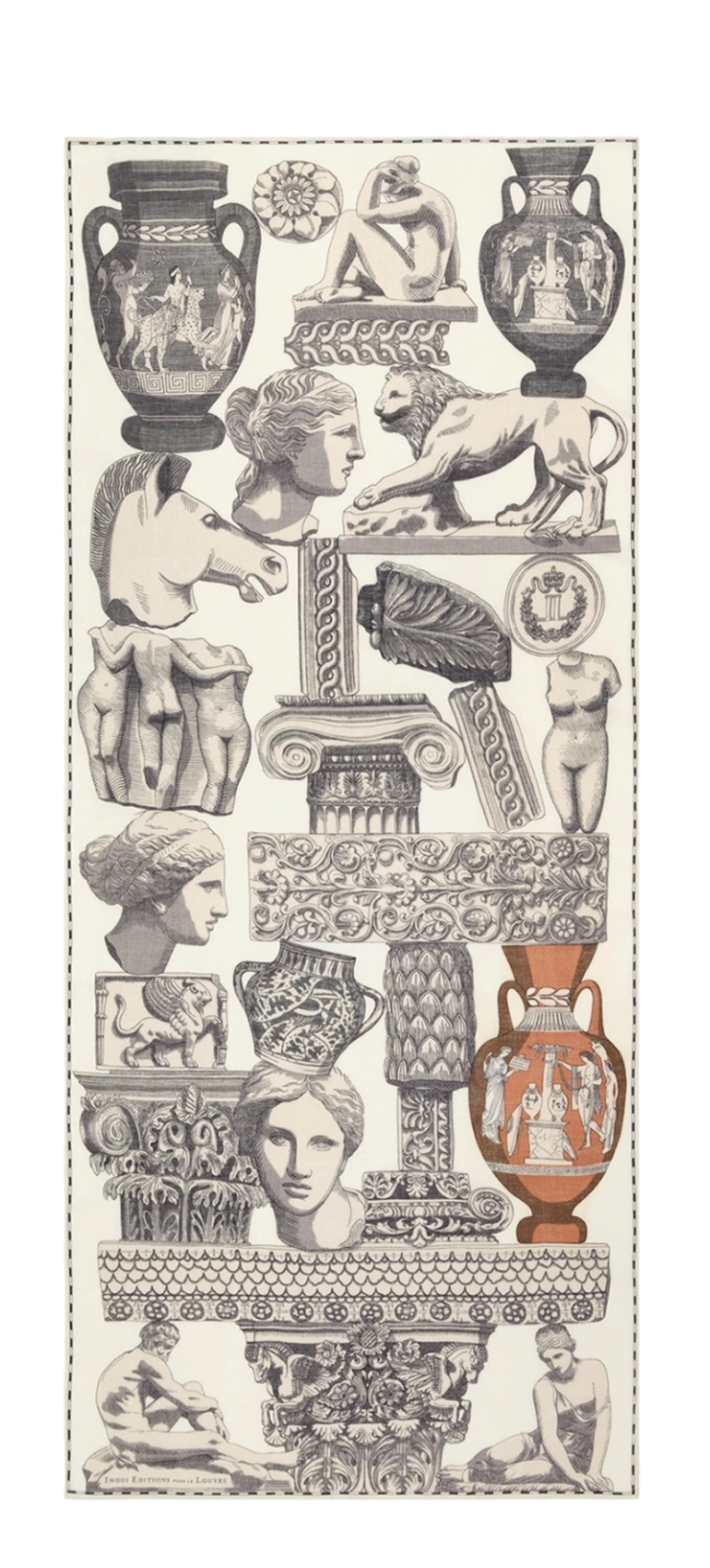 Bedruckter Wollfoulard INOUI EDITIONS Weiss