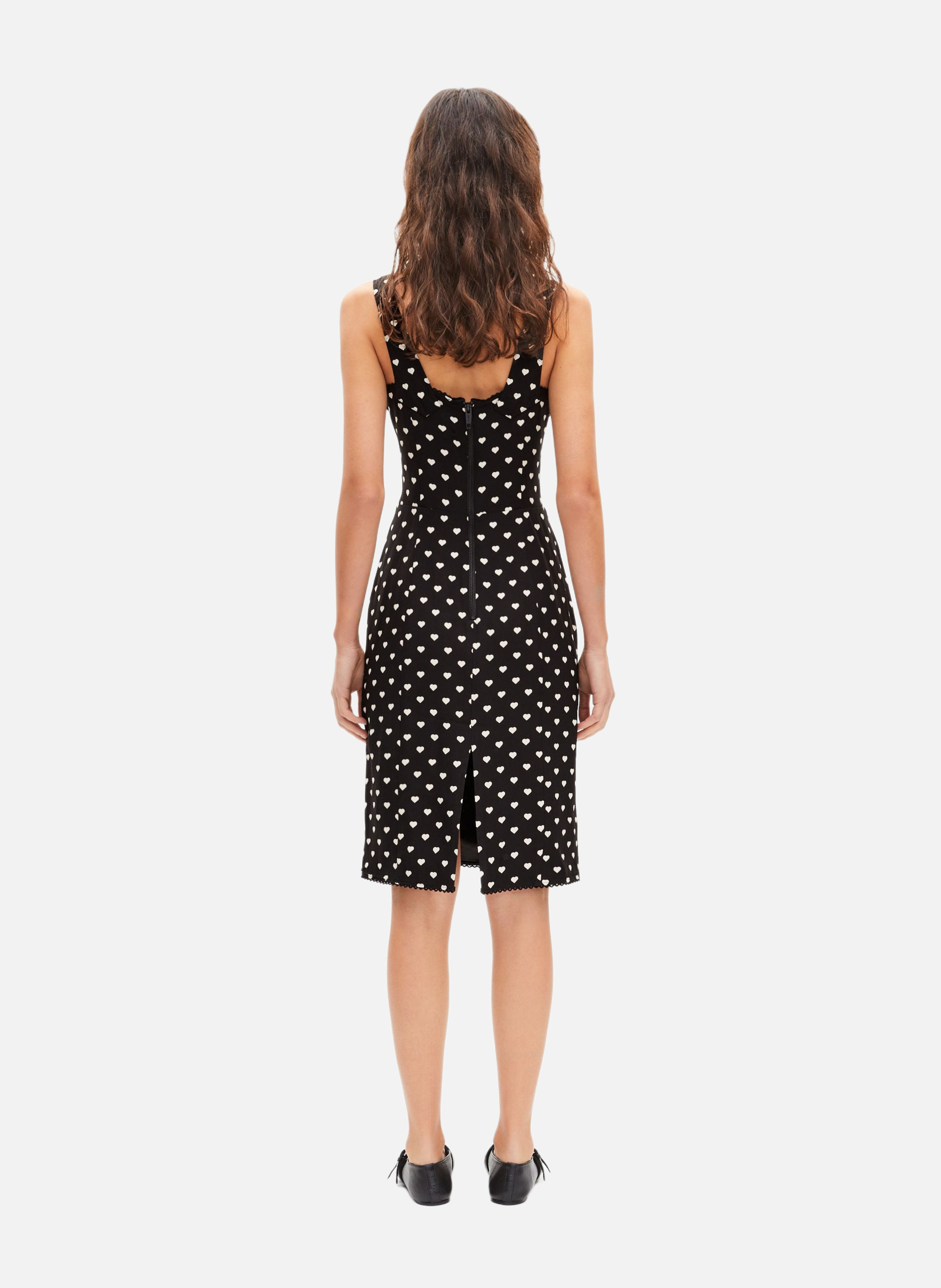Short dress with corset effect and heart print THE KOOPLES Black