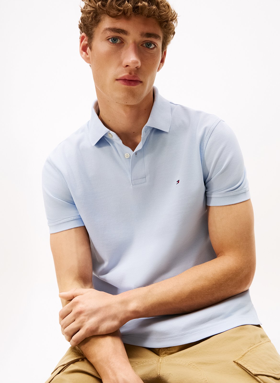 Polo regular-fit en coton biologique mélangé TOMMY HILFIGER Bleu