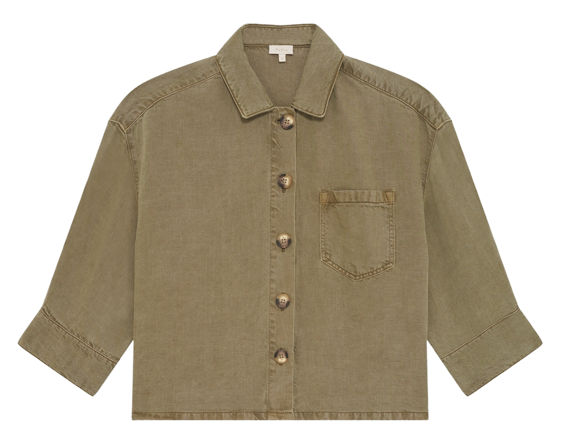 Oversized Hemd mit klassischem Kragen PABLO Khaki
