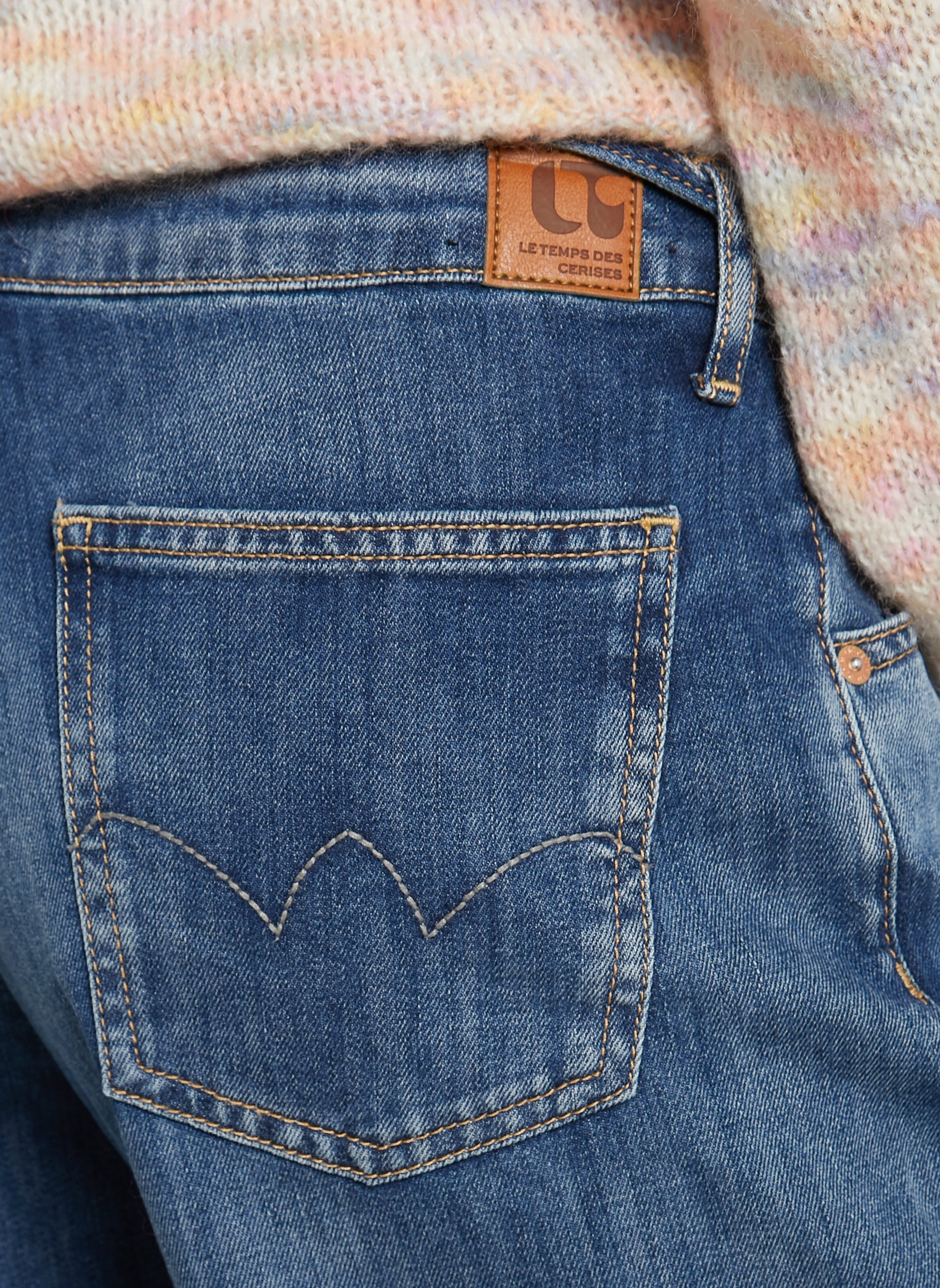 Weite Jeans aus Baumwoll-Mix LE TEMPS DES CERISES Blau