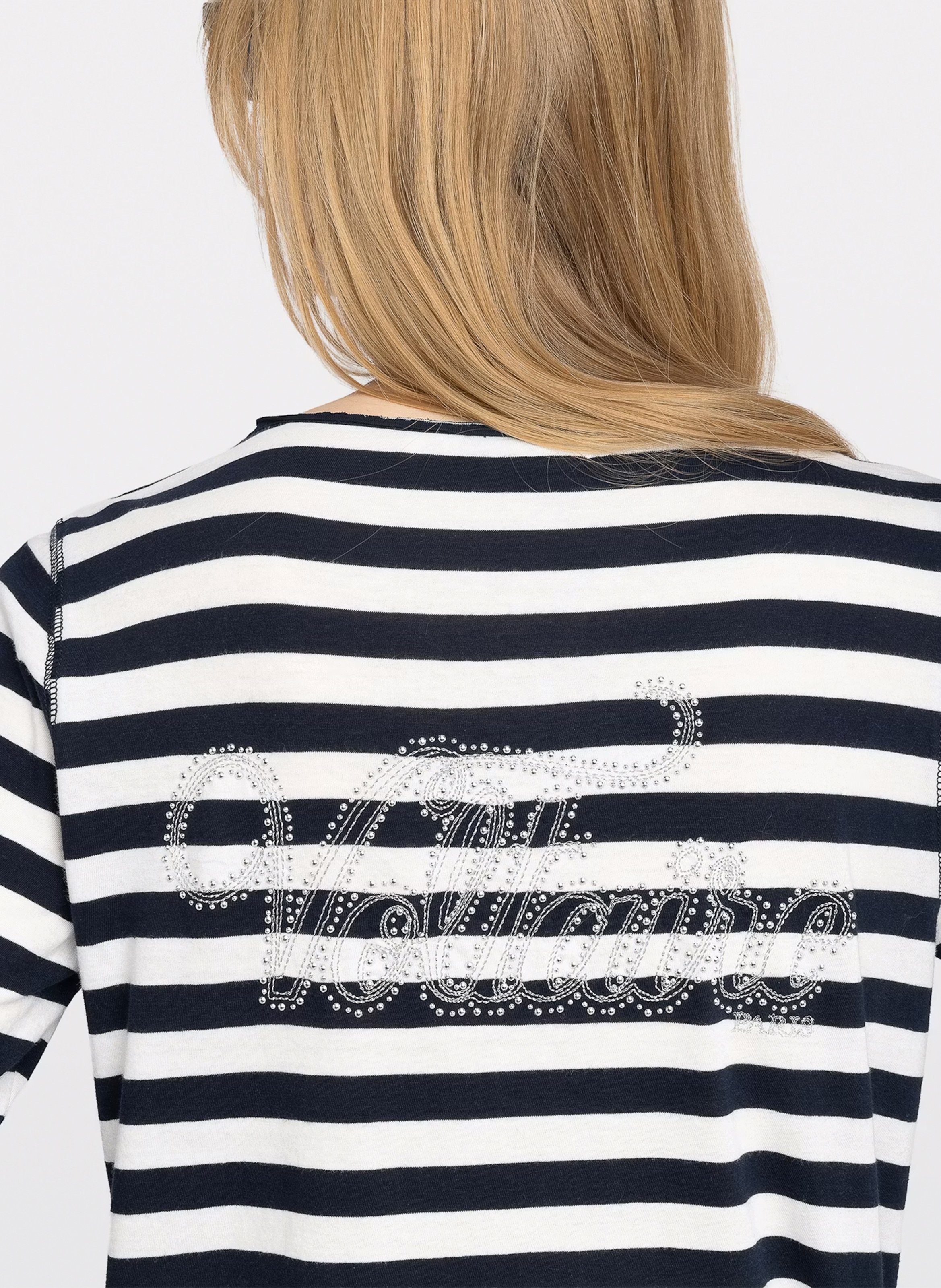 Gerade geschnittenes Baumwoll-T-Shirt mit Henley-Ausschnitt ZADIG&VOLTAIRE Blau