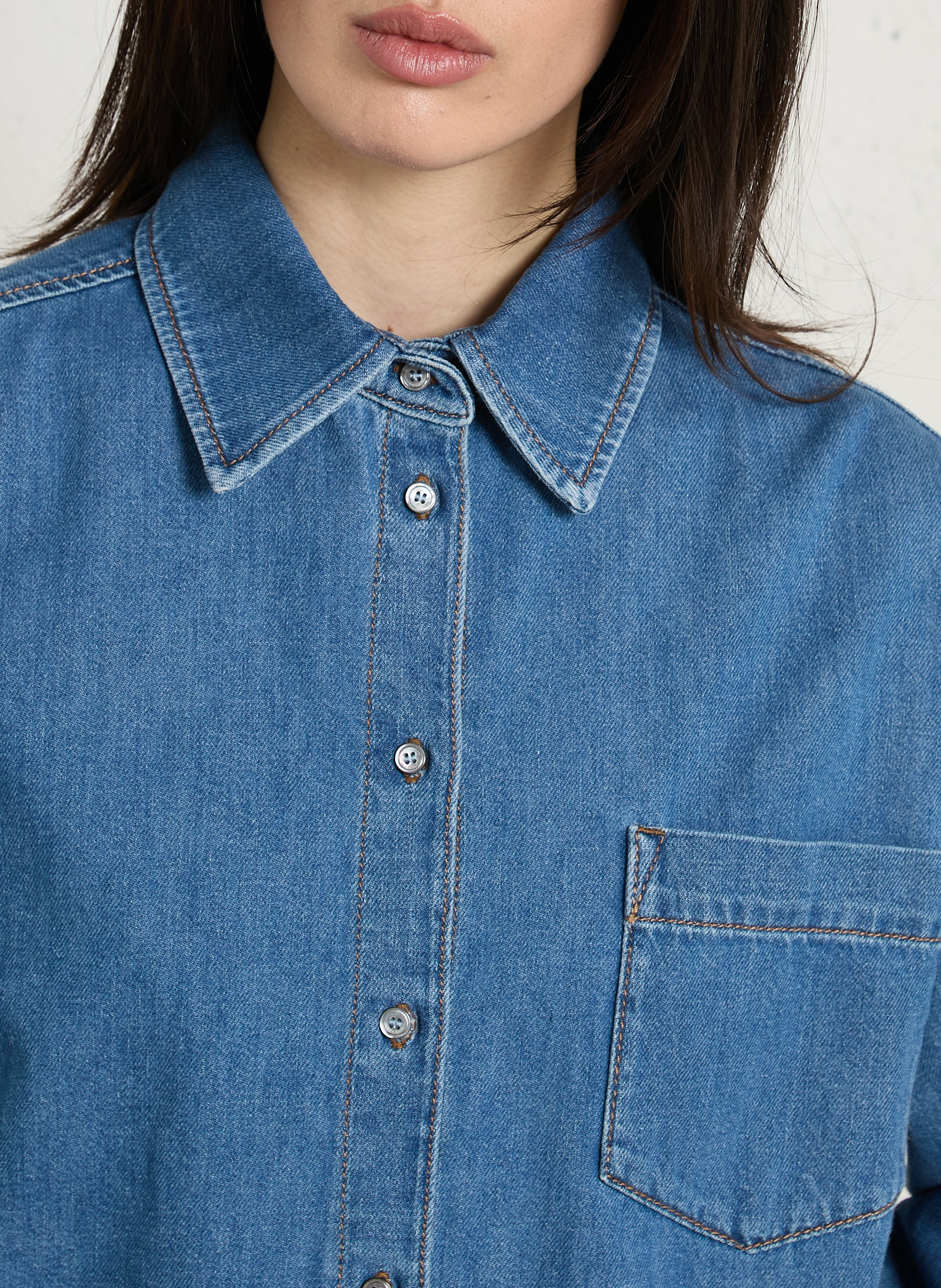 Chemise ample boutonnée en jean MAX MARA WEEK END Bleu