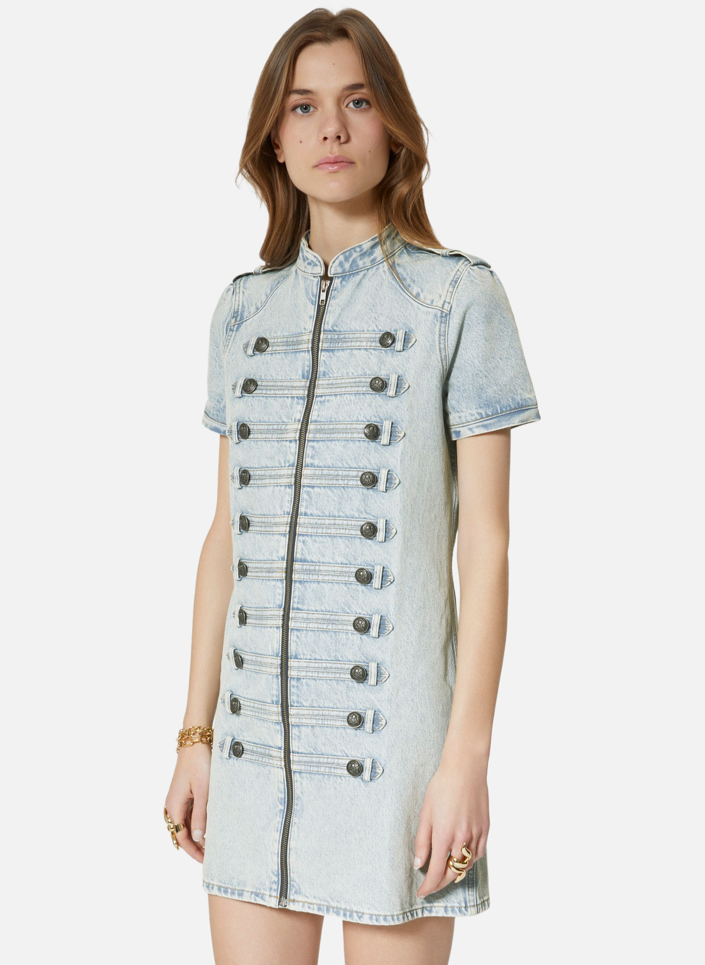 Robe courte en denim THE KOOPLES Bleu