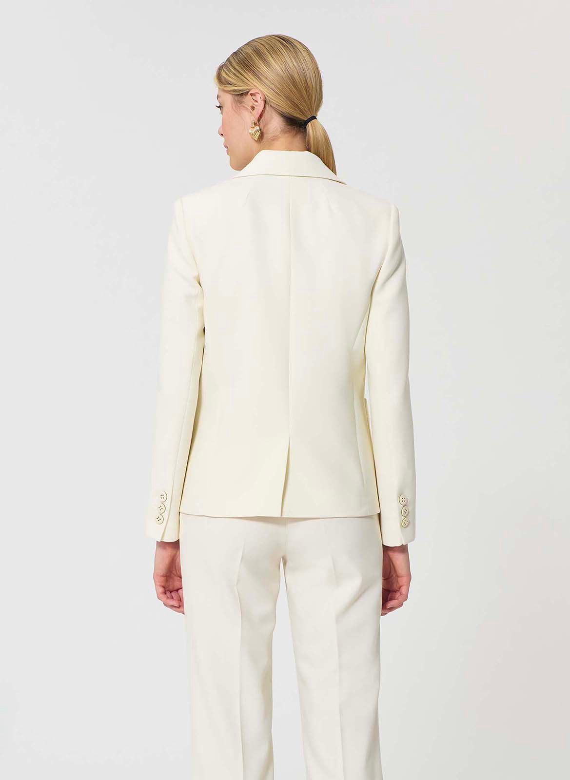 Veste tailleur droite à poches unie TARA JARMON Beige