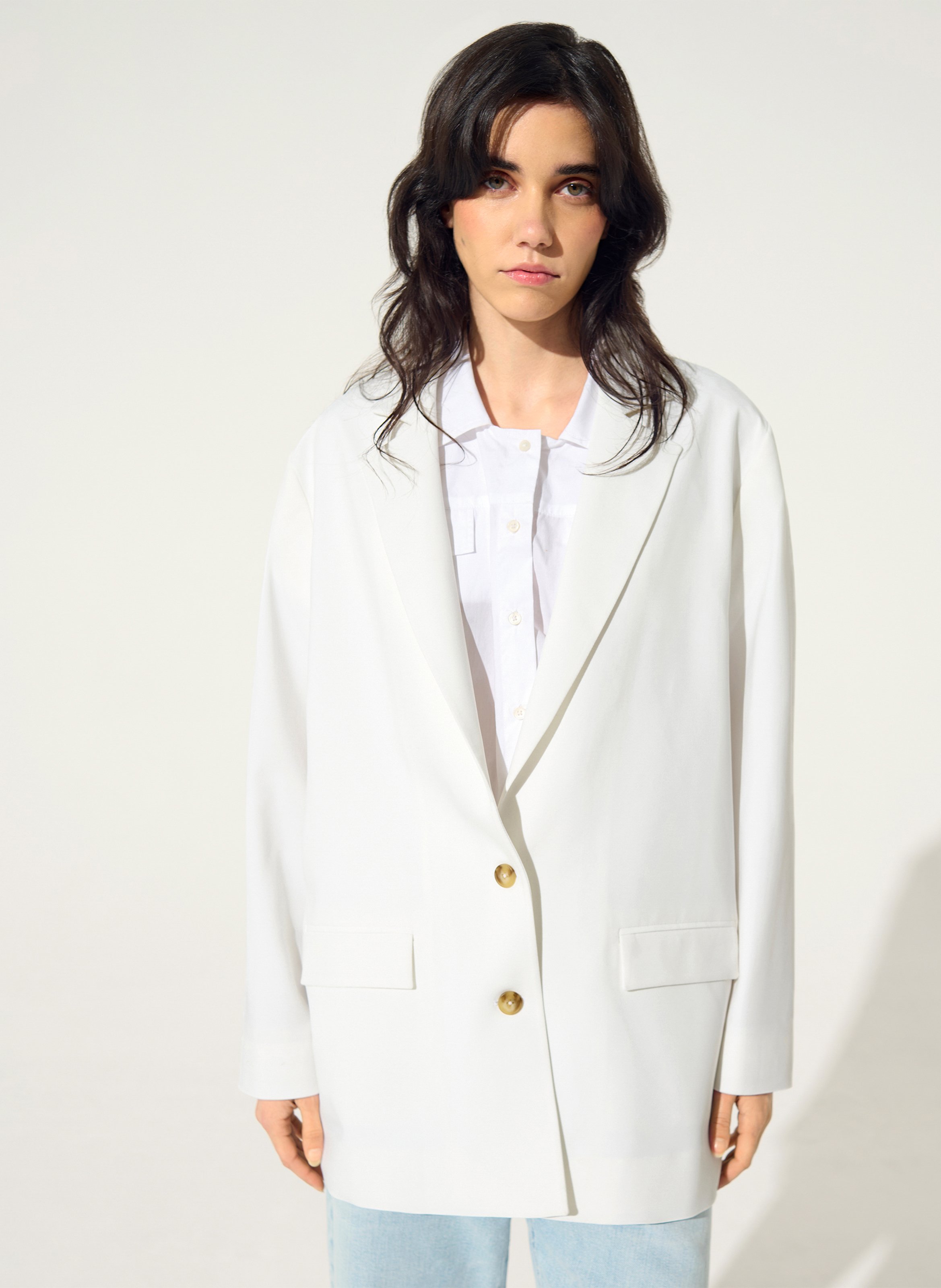 Veste ample col tailleur COTELAC ACOTE Blanc