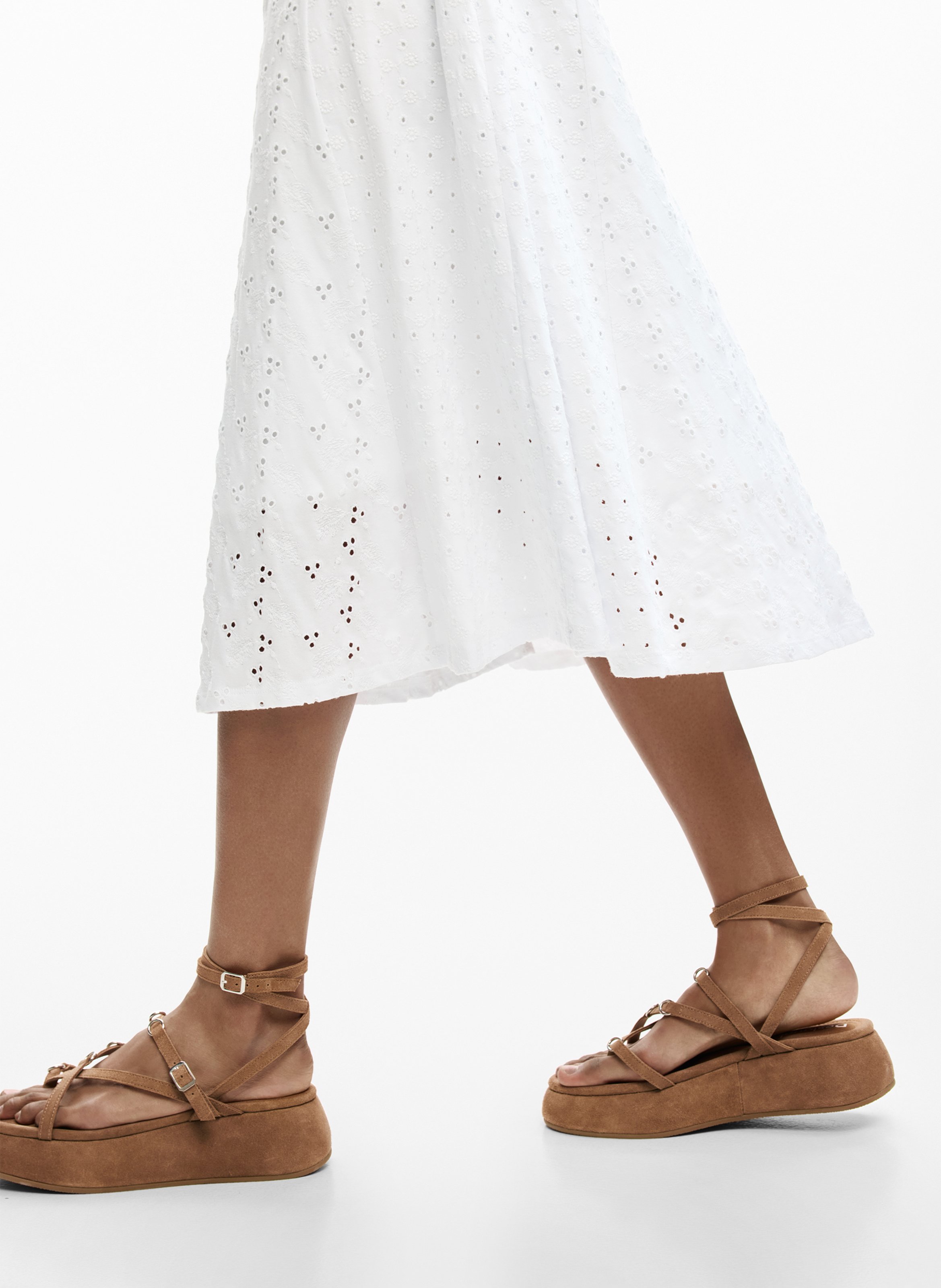 Fitted cotton midi dress DESIGUAL White