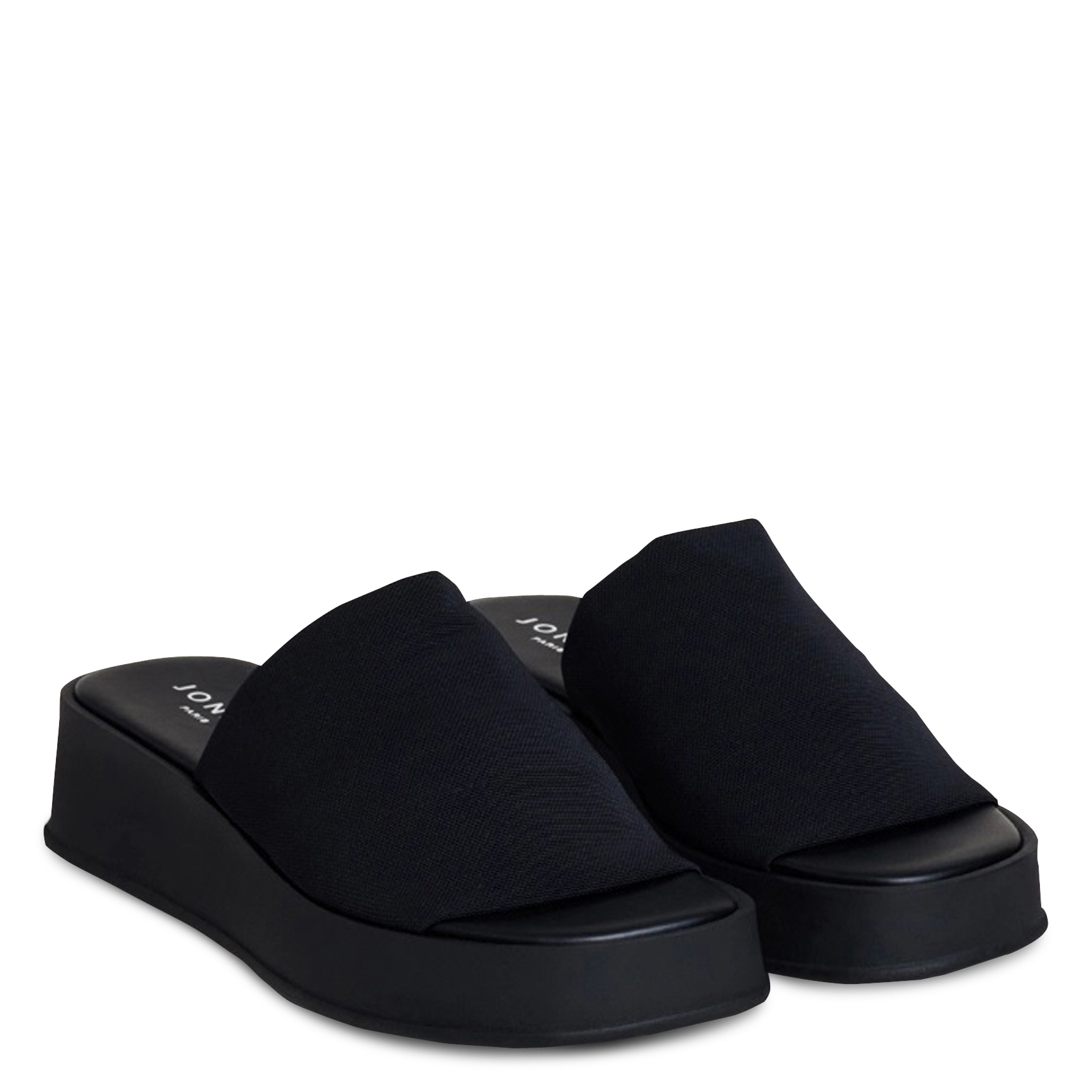 Mules compensées en toile JONAK Noir