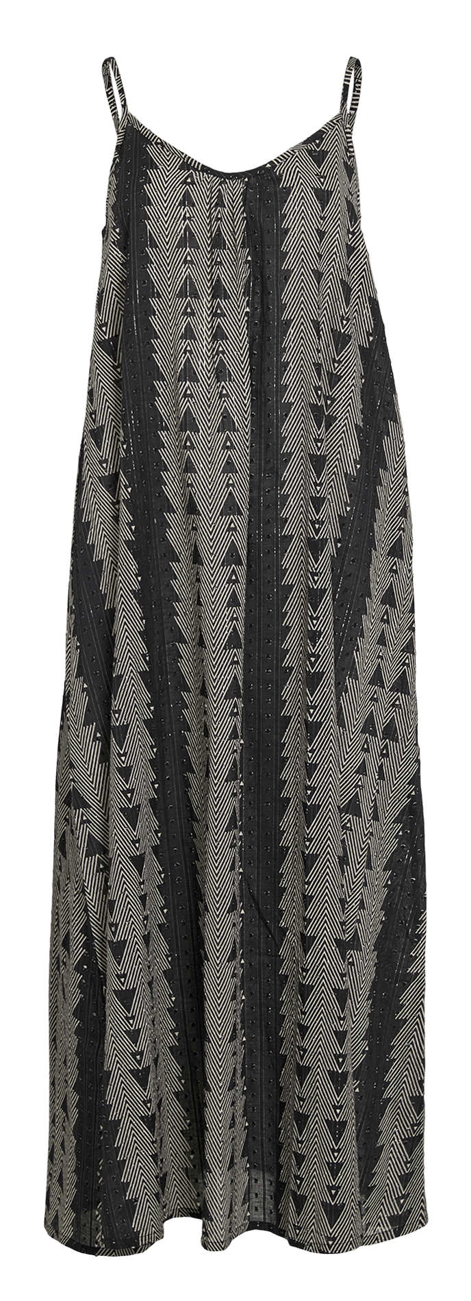 Printed loose-fitting dress with straps VILA Black