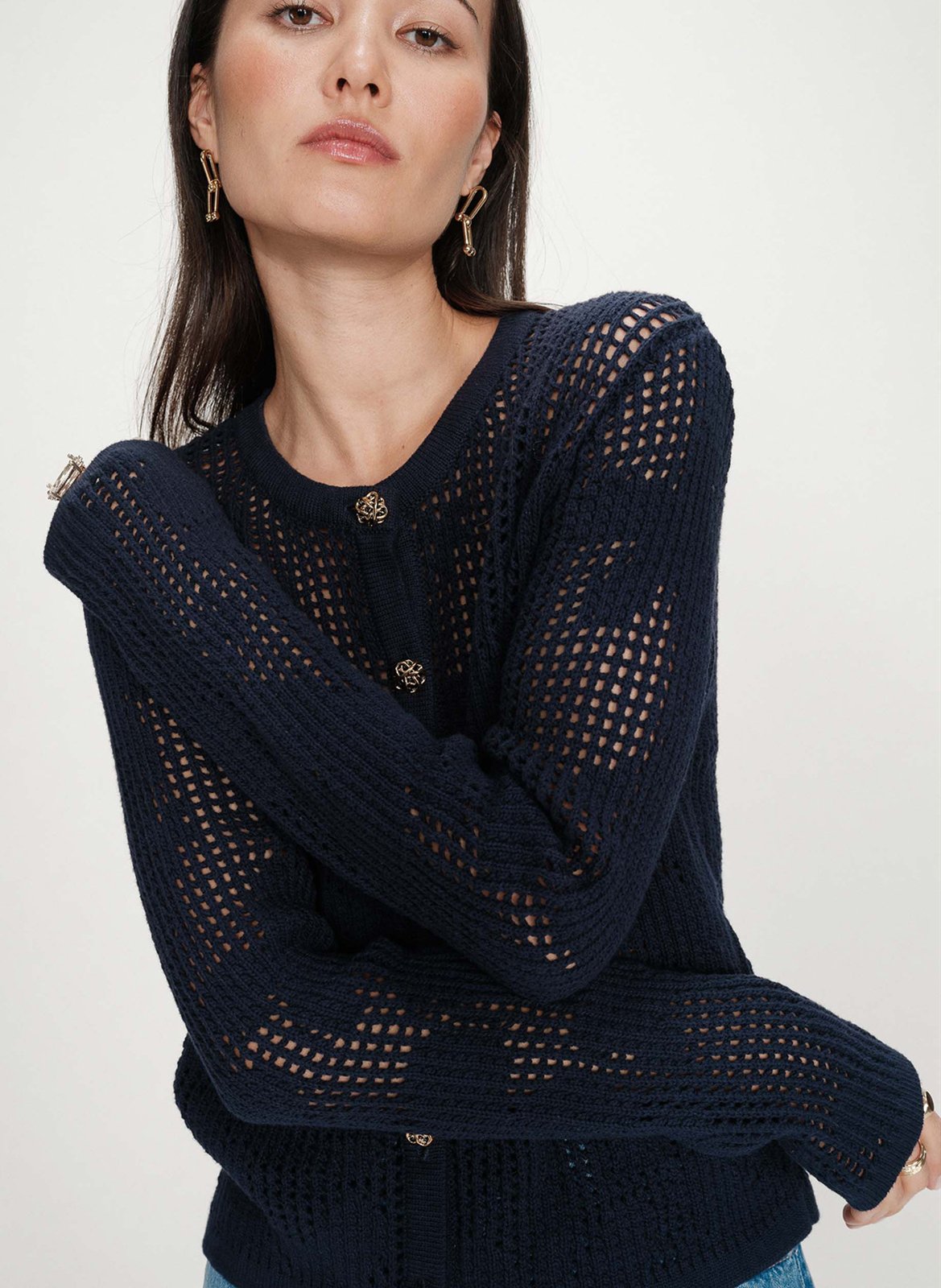 Round-neck cardigan GRACE ET MILA Blue