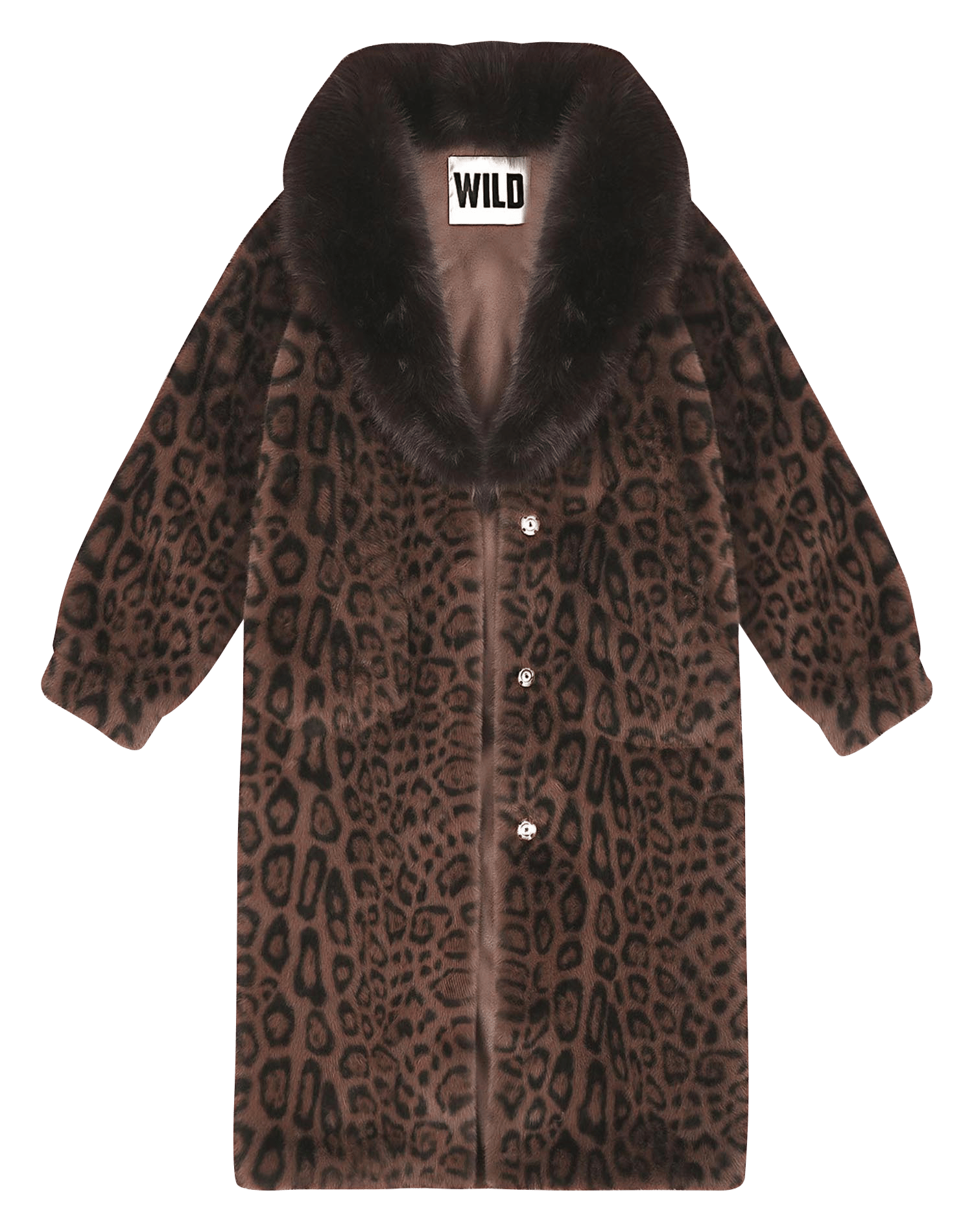 Manteau col V effet fourrure WILD Beige