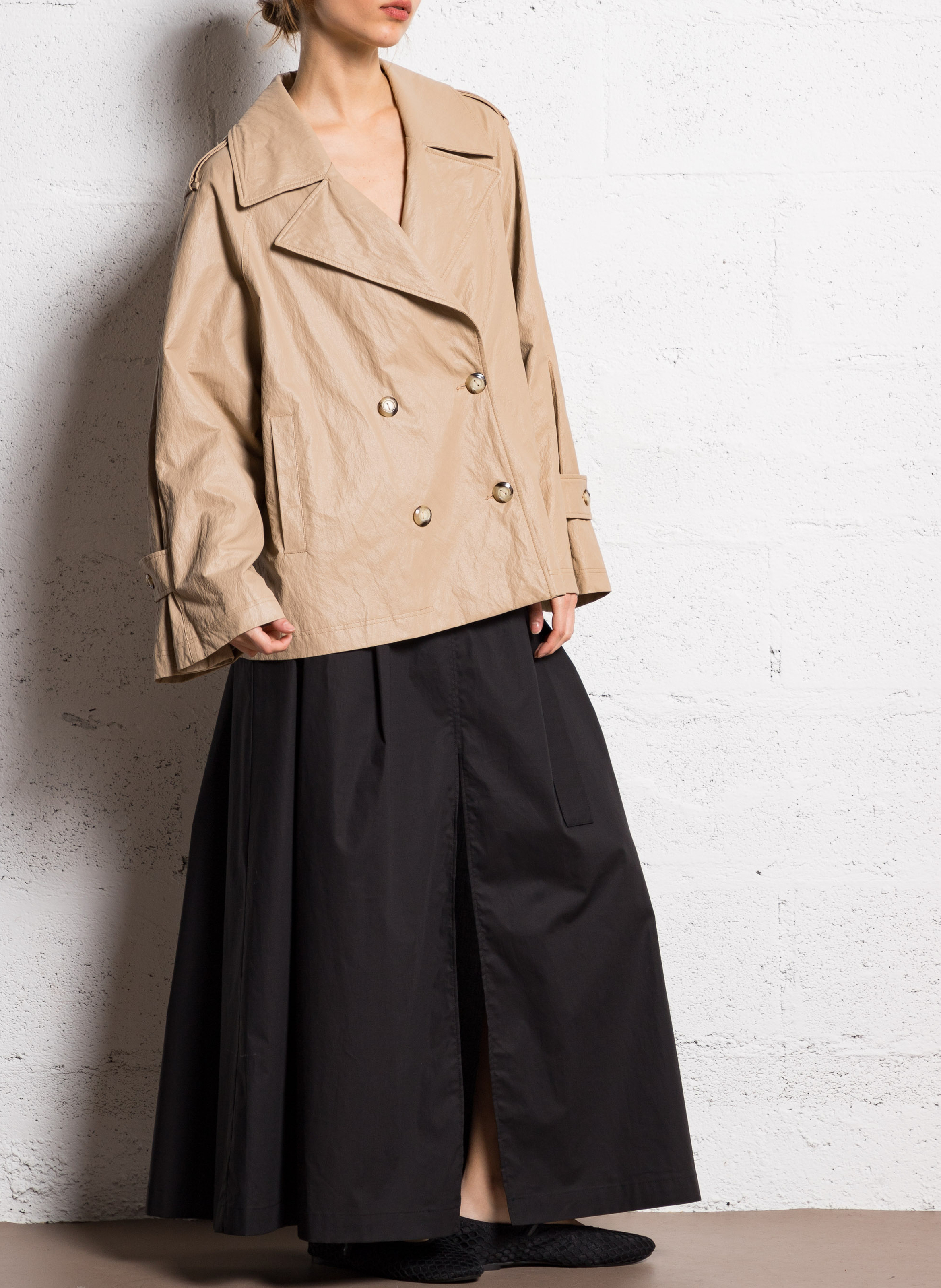 Short faux leather coat ATTIC AND BARN Beige