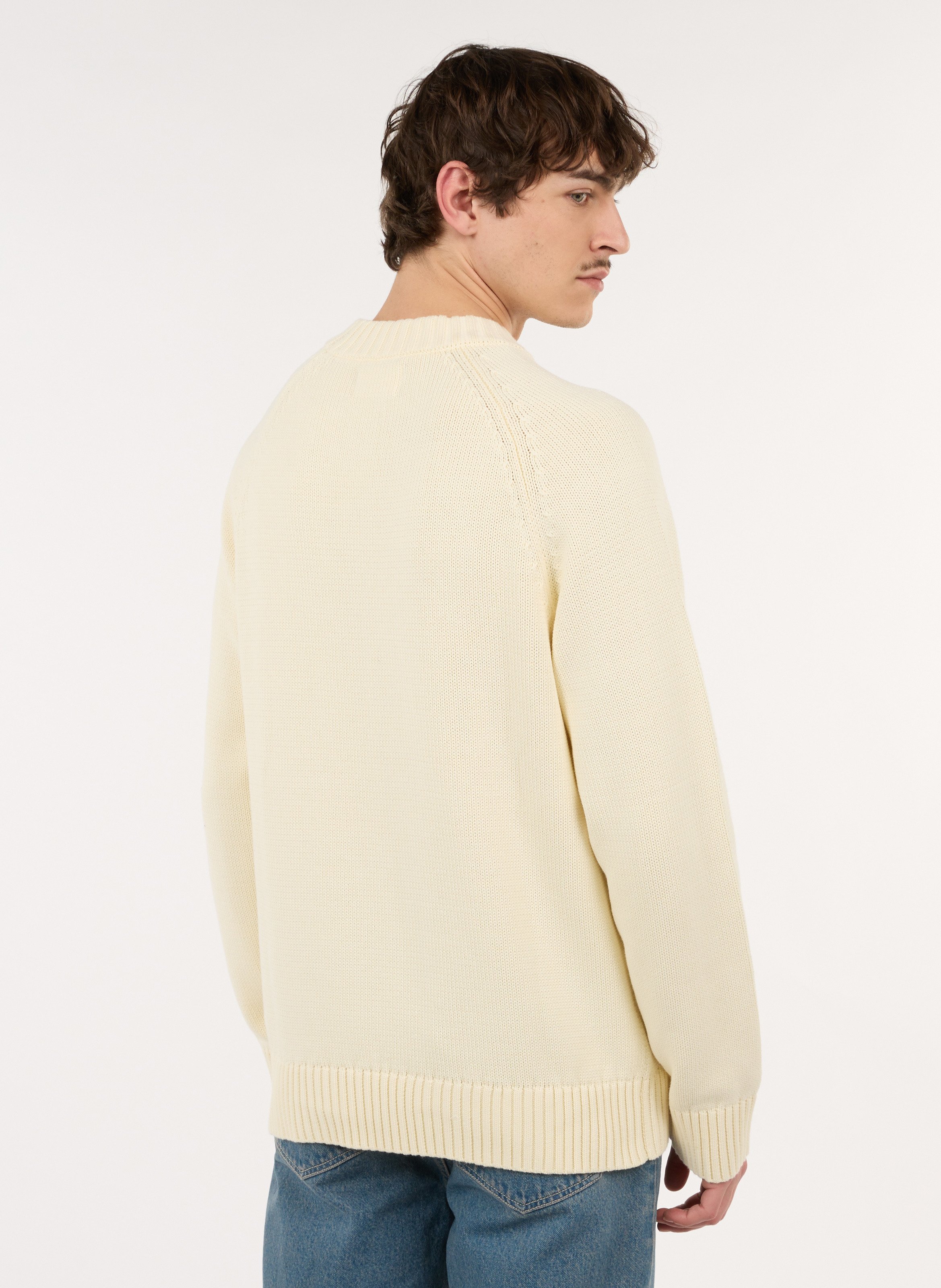 Rechte, katoenen trui met ronde hals SAISON 1865 Beige