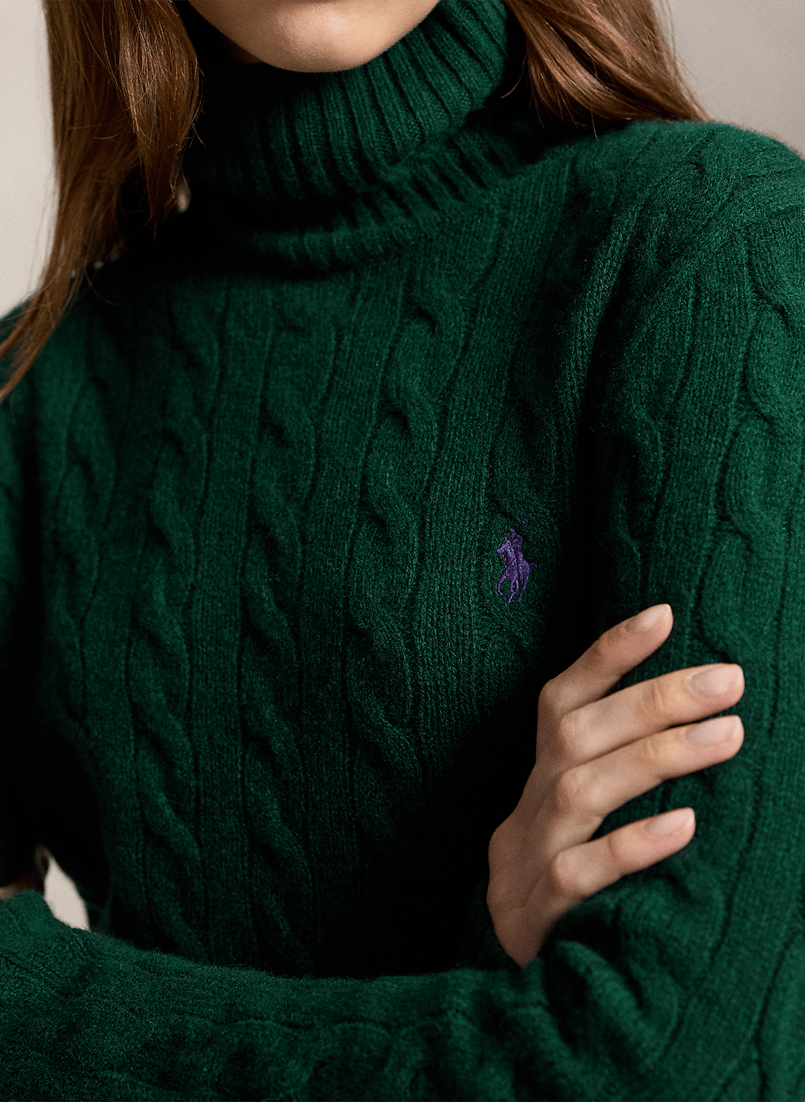 Wool and cashmere turtleneck sweater POLO RALPH LAUREN Green